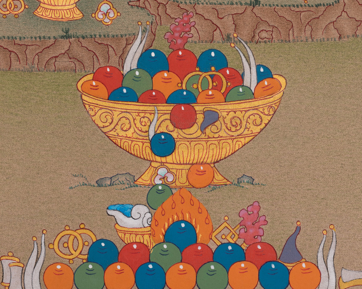Dzambhala Deity of Generosity Thangka | Represent Wealth, Fortune, And Prosperity