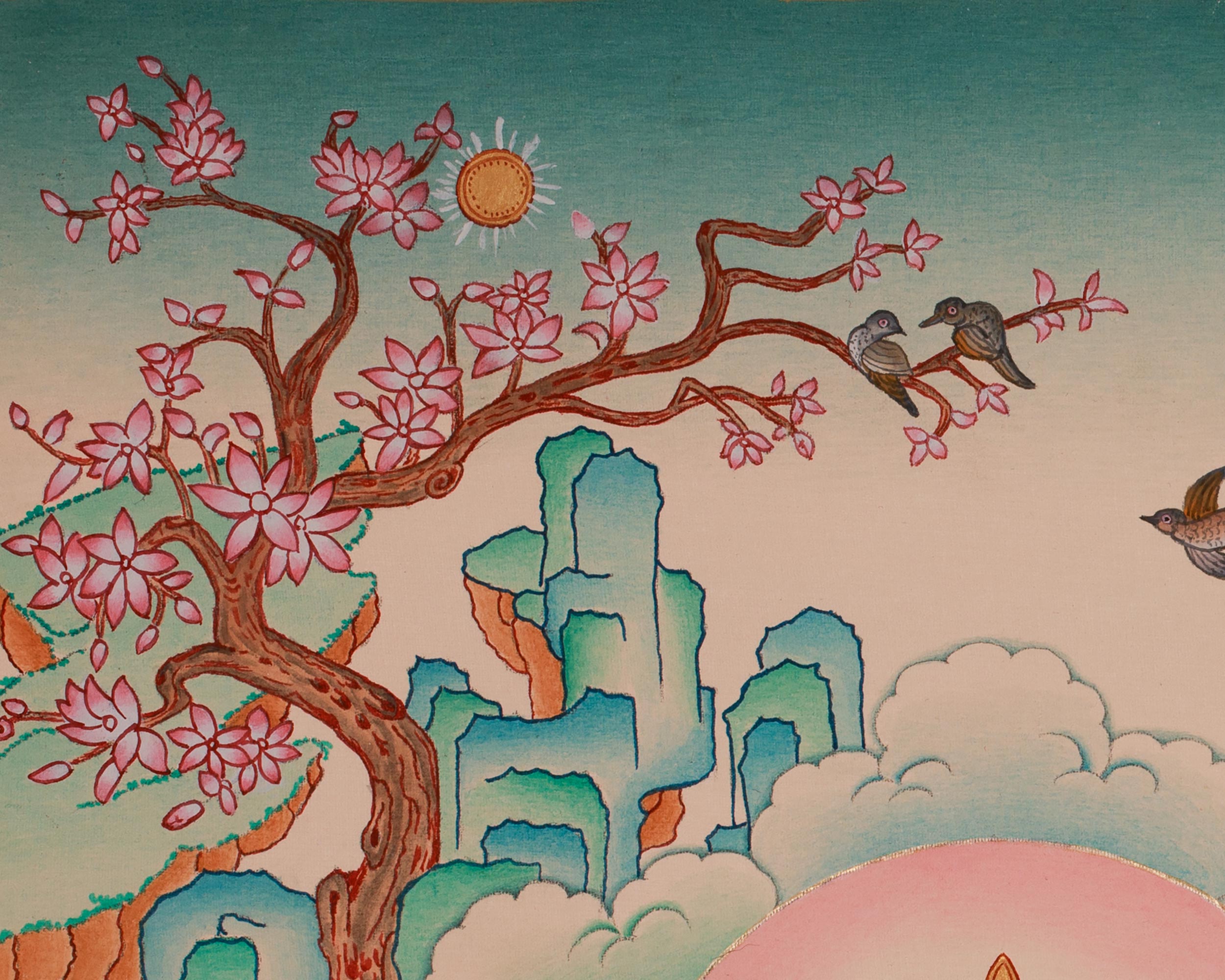 Chenrezig with Vajrapani and Manjushri Thangka | Sacred Union of Compassion, Wisdom, and Strength