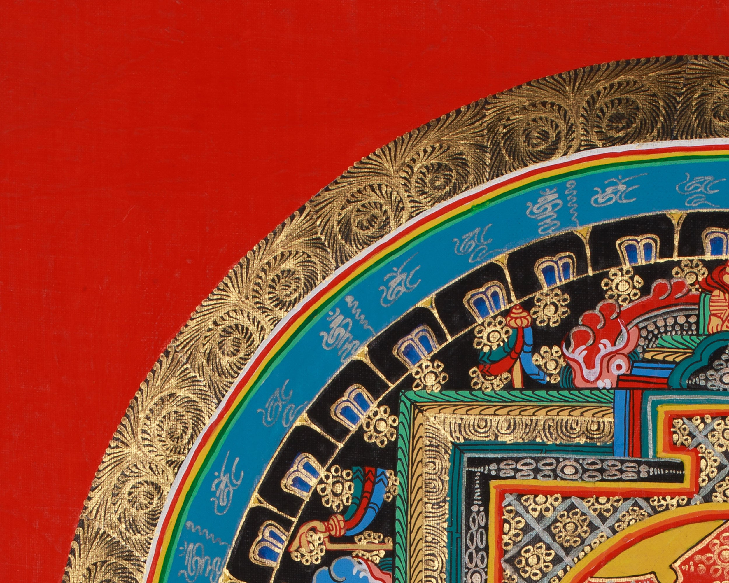 Pure Gold and Silver Mandala Thangka | Tibetan Meditation Mandala