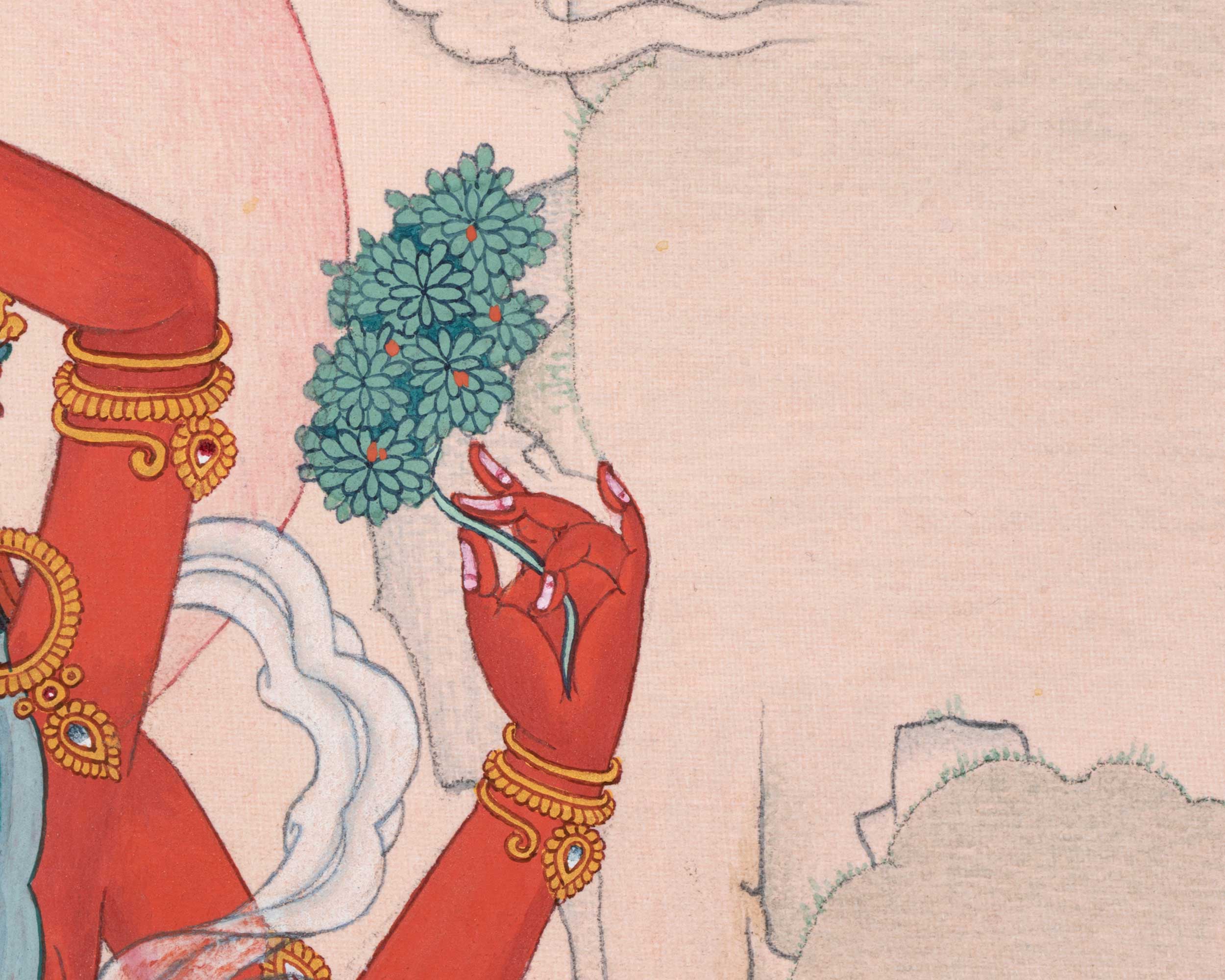 Soka Vinodana Tara | 21 Tara of Surya Gupta Thangka