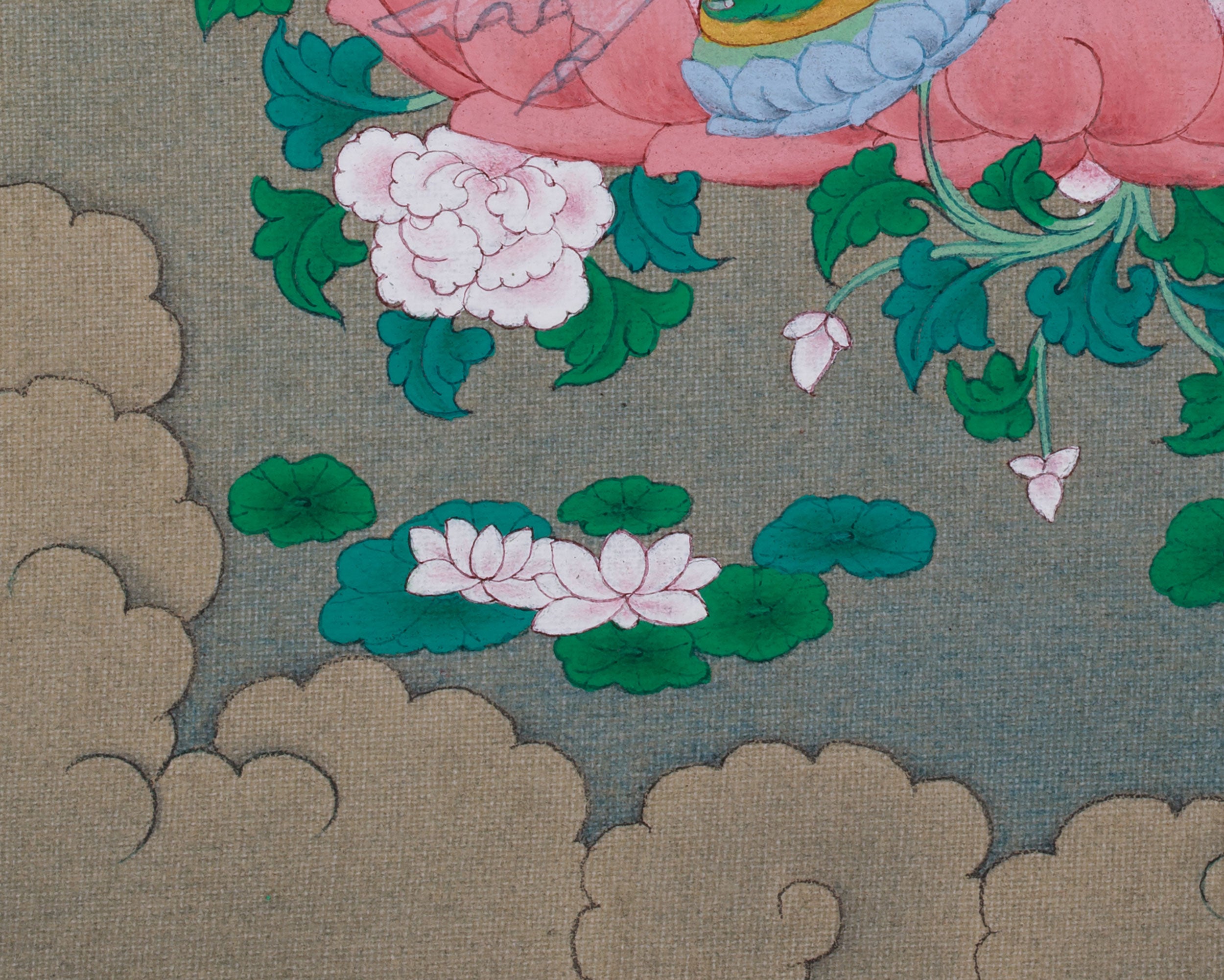 Original Hand-Painted Mother of Liberation, Green Tara Art | Compassionate Protector