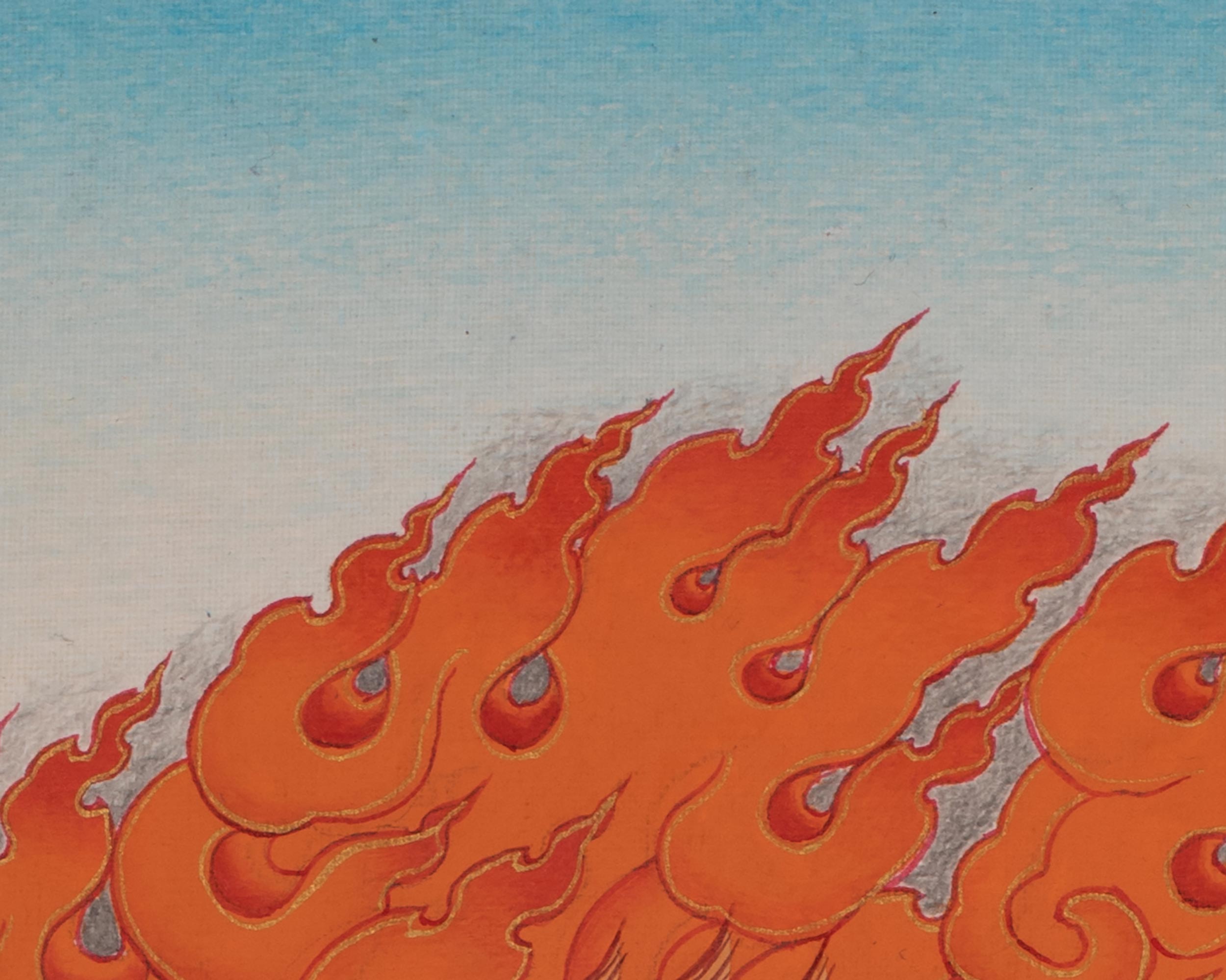 Vajrapani Tibetan Art | Wrathful Protector Thangka | Spiritual Gift