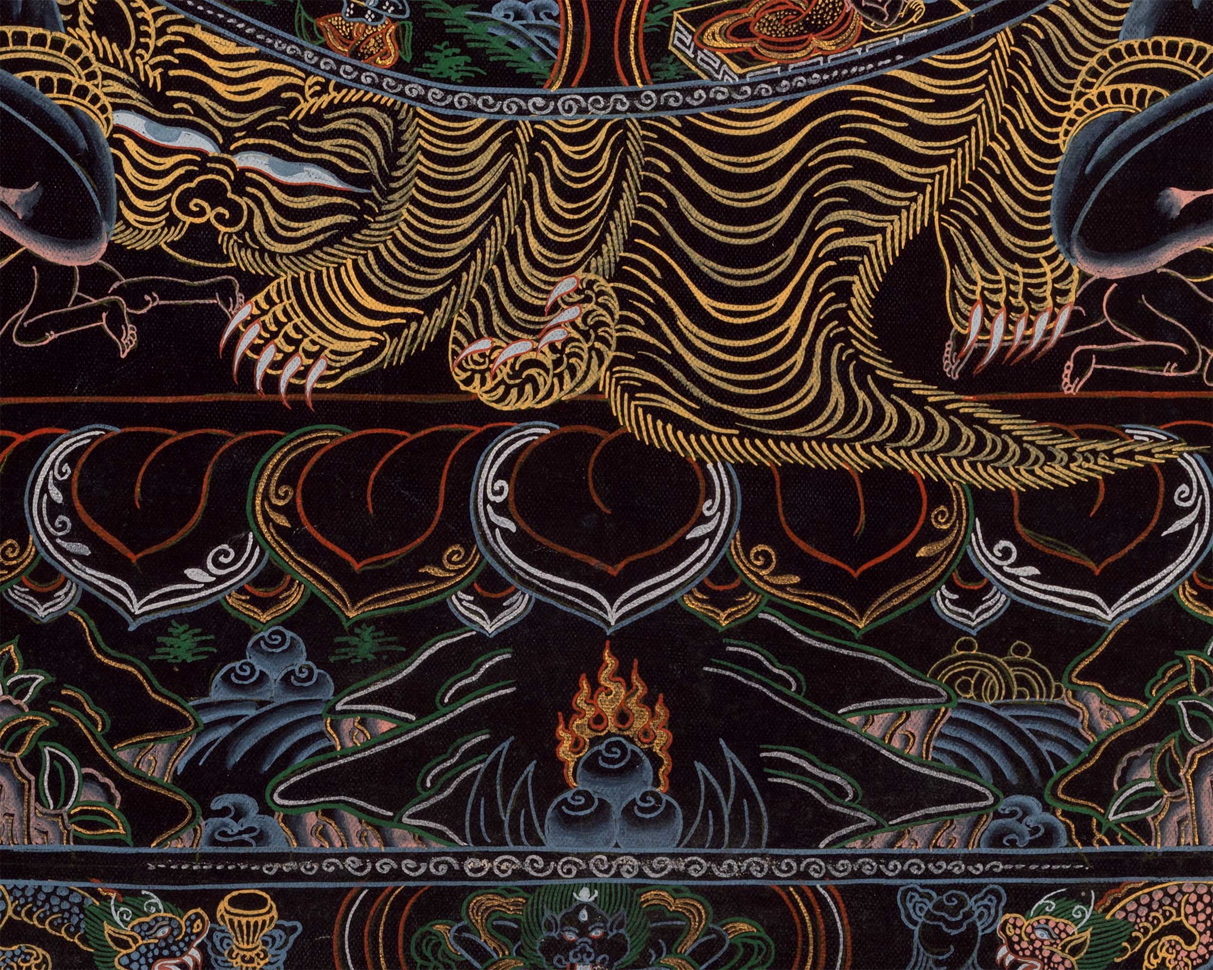 21 Inches Bhavachakra Thangka | Intricate Hand-Painted Wheel of Life Artwork