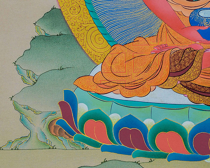Traditional Buddha Amitabha Thangka | Buddha Deity Artwork | Buddhist Wall Decor