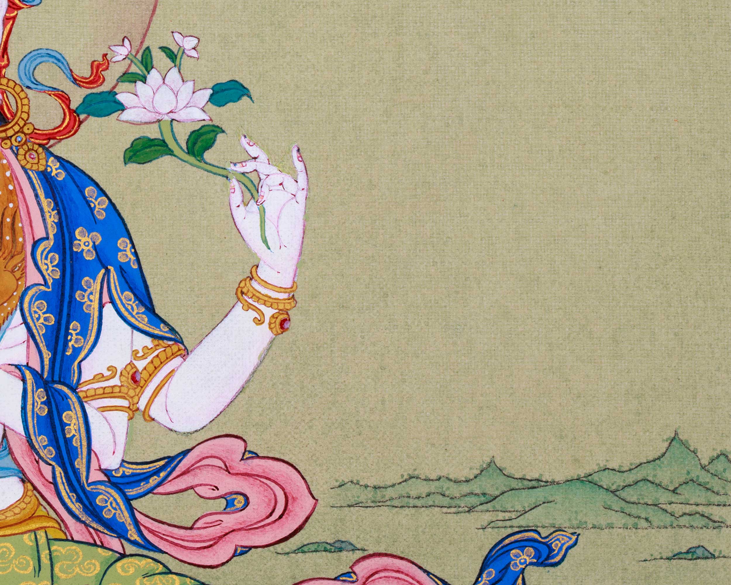 Small 13inched Thangka of Chenresig