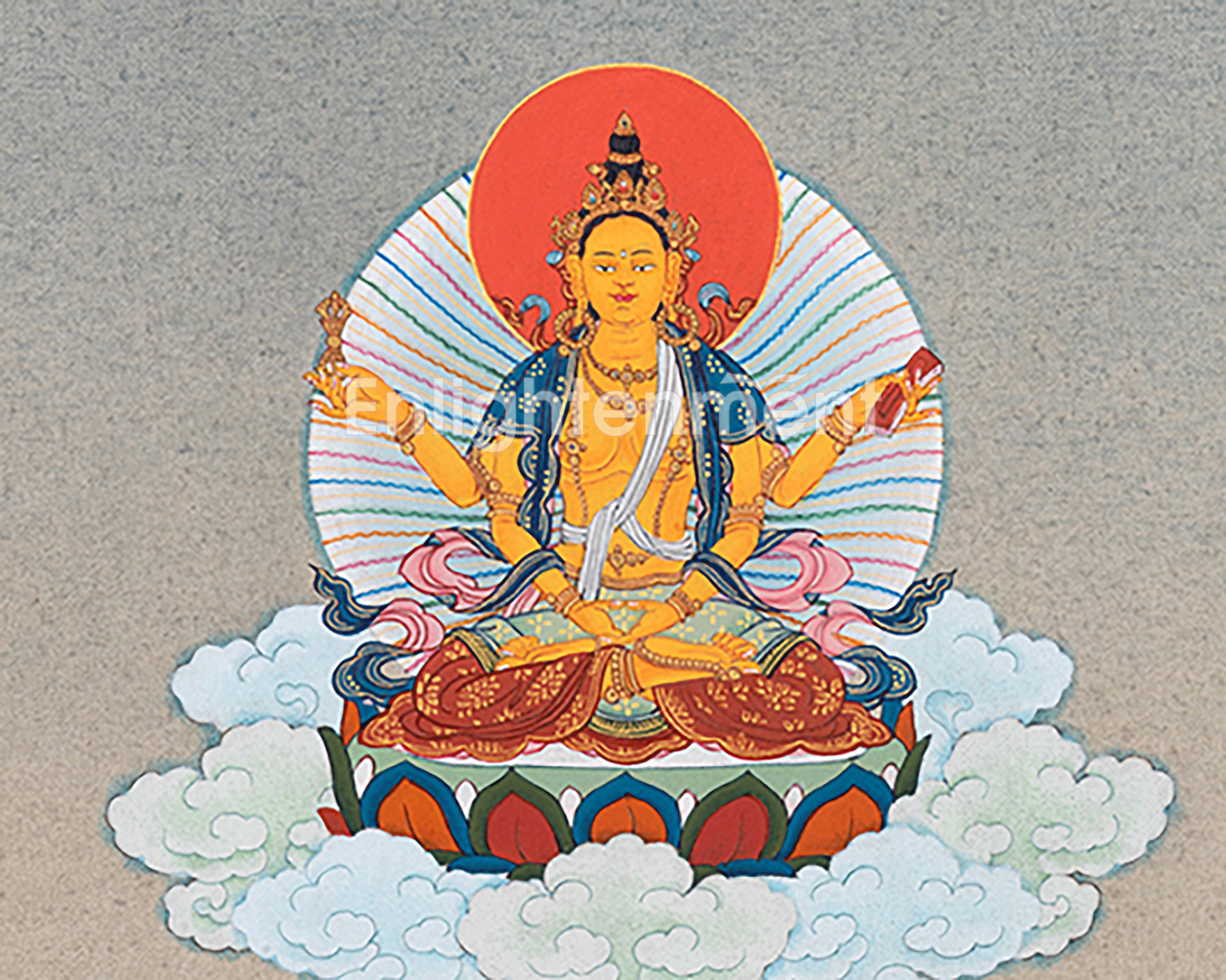 Divine 5 Manjushri Thangka | Tibetan Buddhist Art Featuring Prajnaparamita