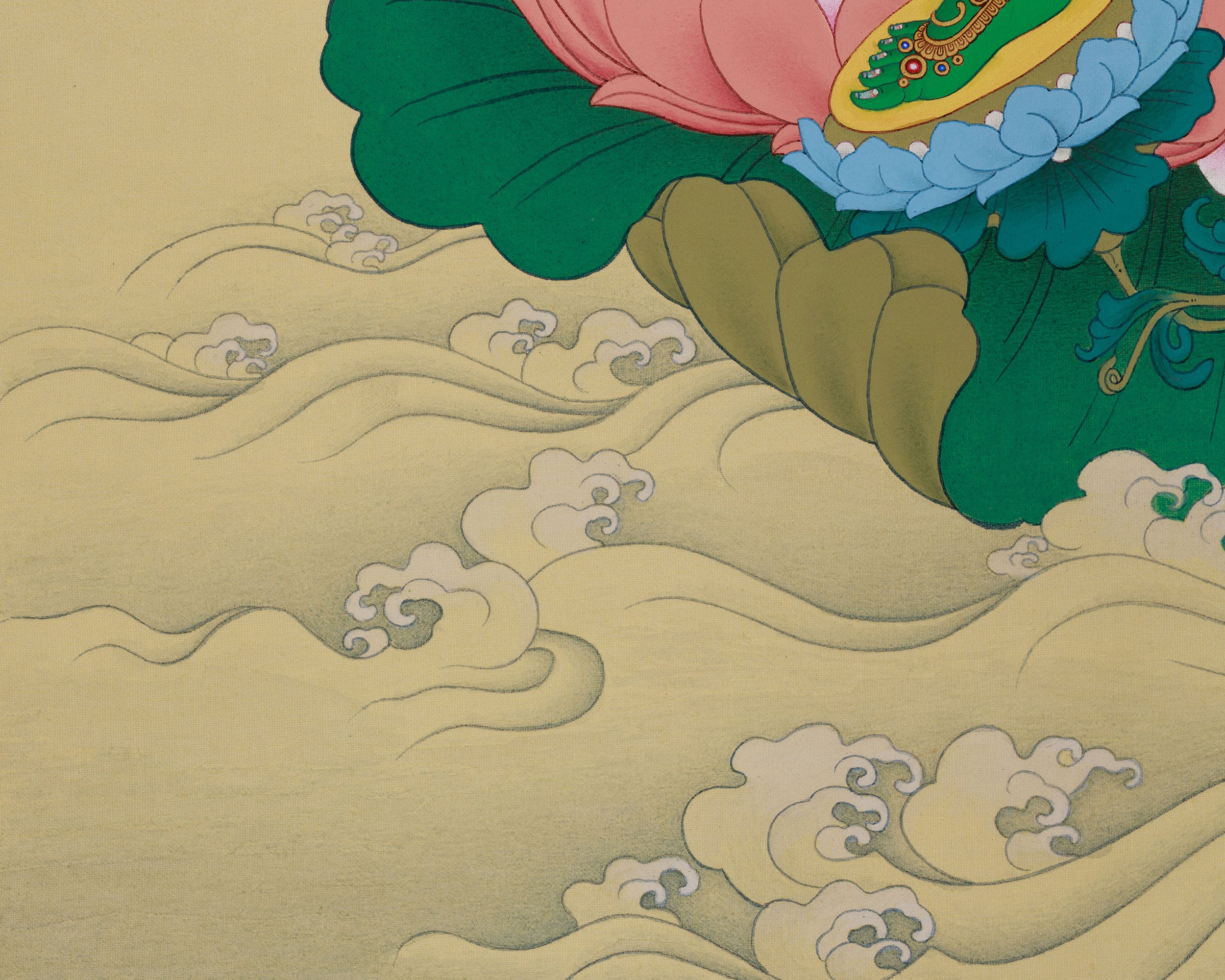 Tibetan Buddhist Green Tara Thangka | The Compassionate Goddess