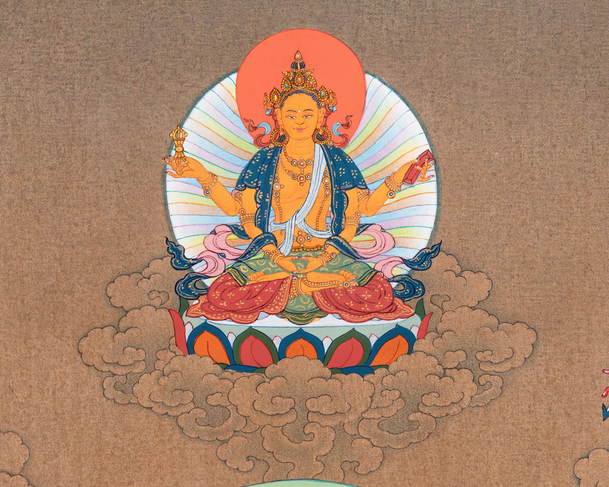 Five Forms of Manjushri Thangka | Bodhisattva of Wisdom and Knowledge