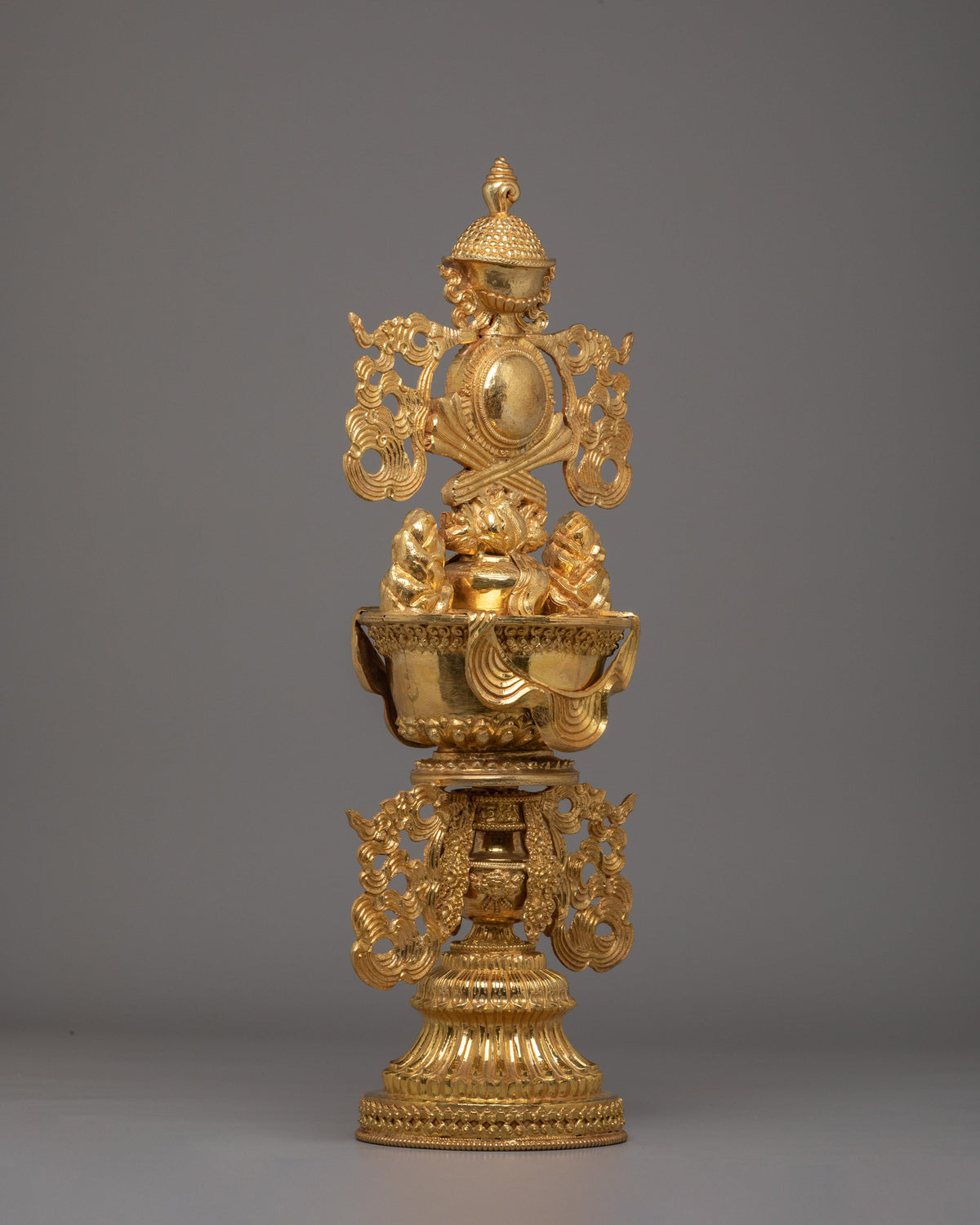 Buddhist Doya Ngaga Set | Gold-Plated Copper Ritual Tools