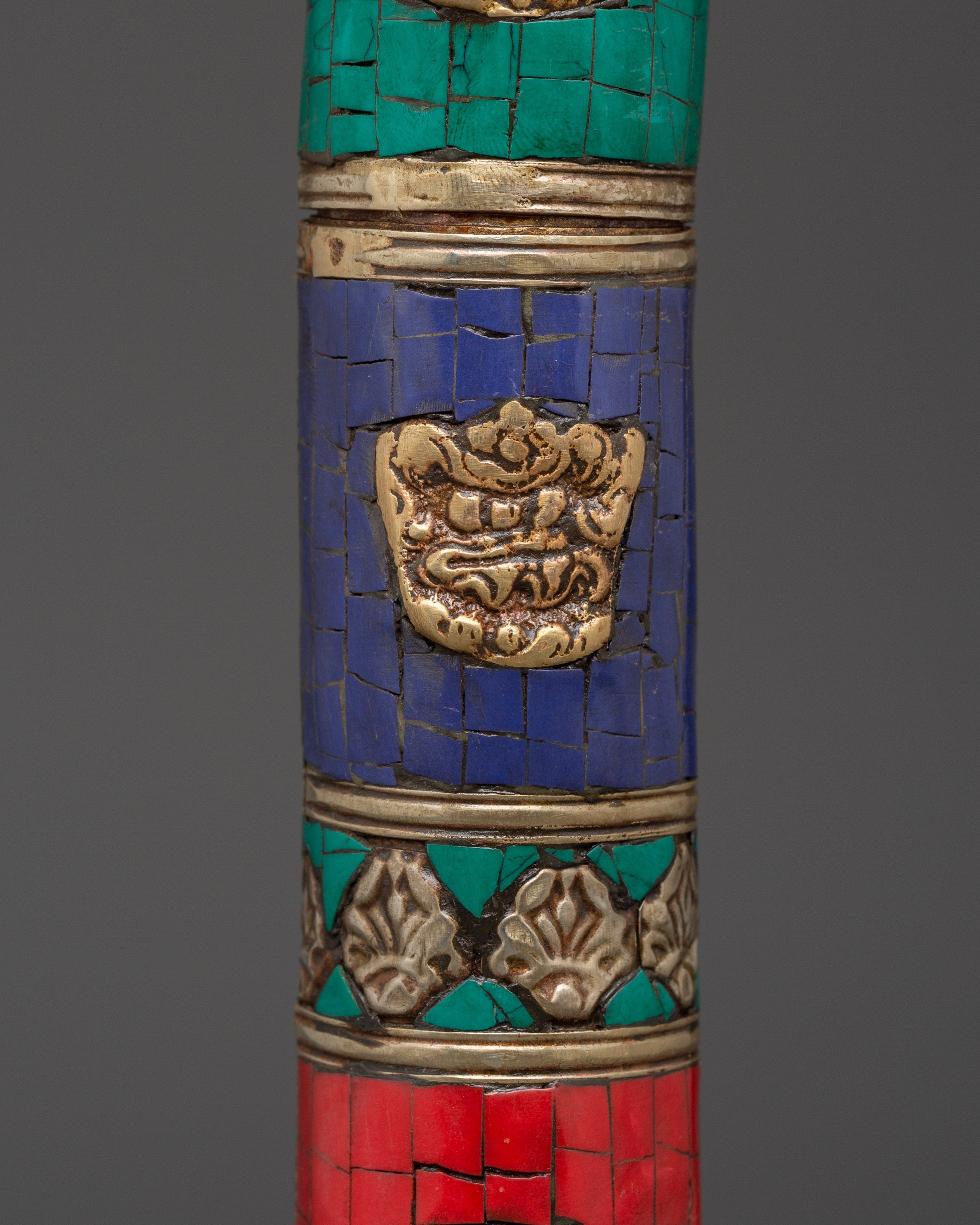 Auspicious Symbol Incense Holder | Tibetan Brass Burner