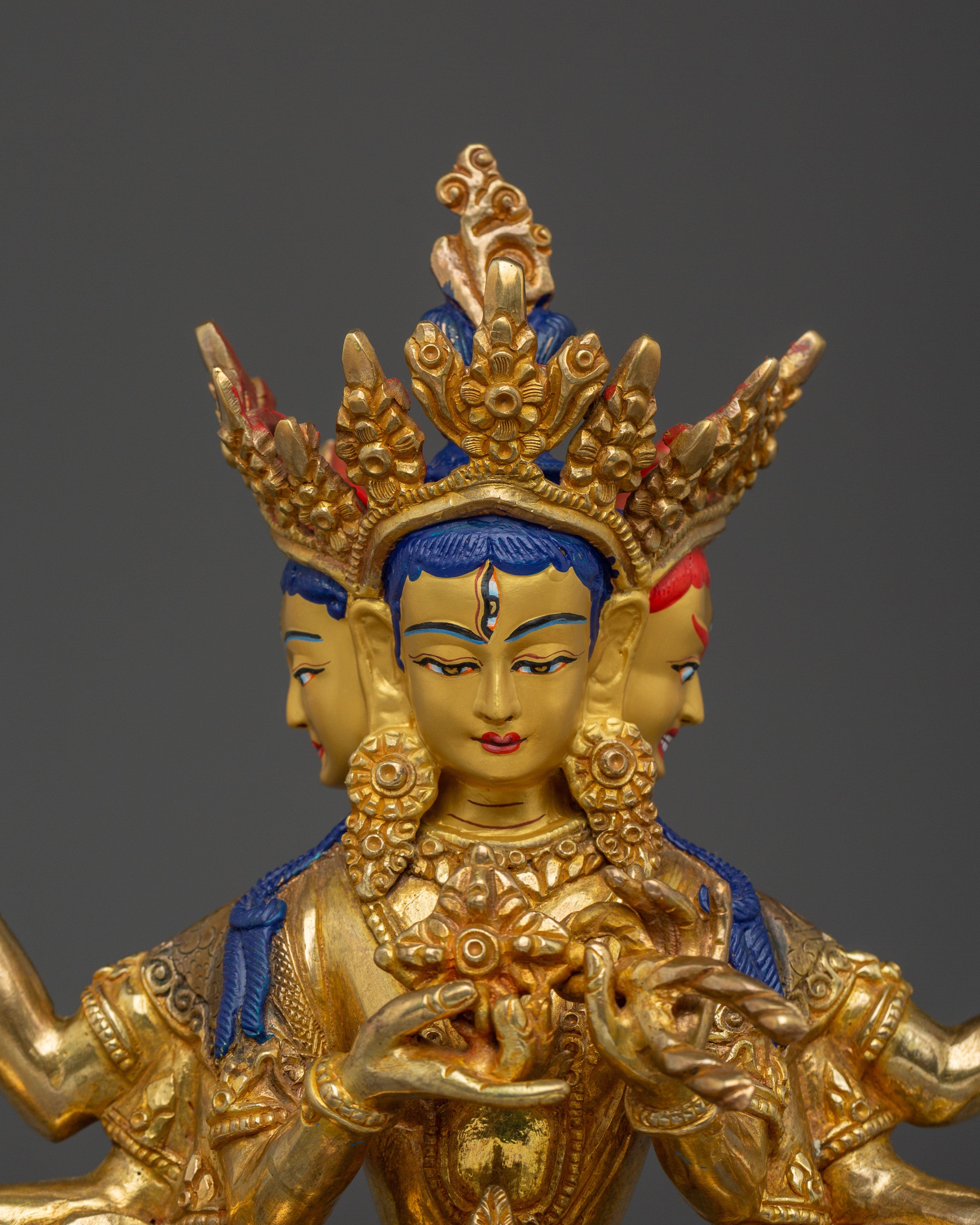 Tibetan Buddhist Deity Namgyalma Copper Statue | Spiritual Protector Sculpture