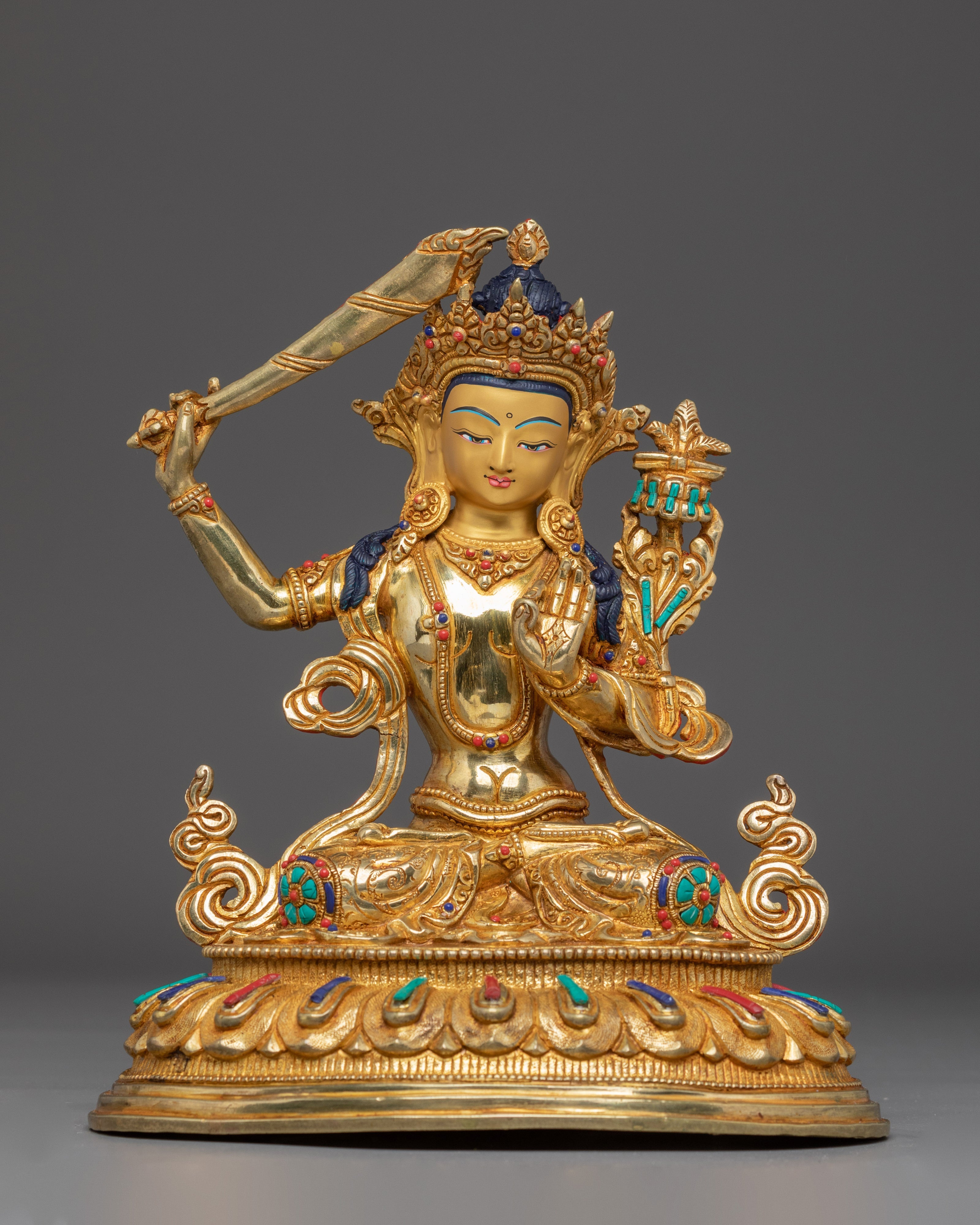 Handmade Manjushri Buddhist Sculpture