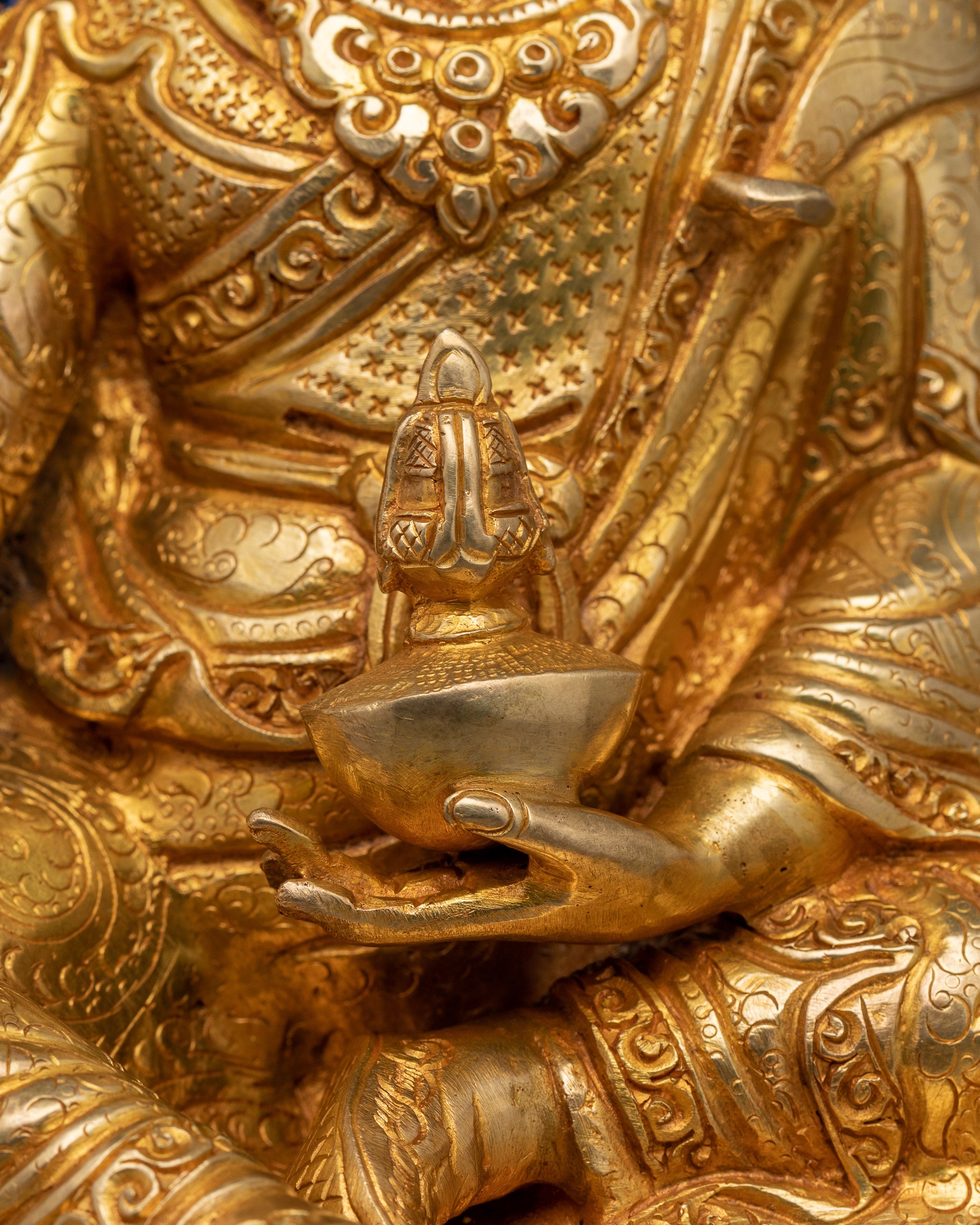 Handmade Sculpture of Lotus-Born Master Guru Rinpoche | Buddha of Transformation