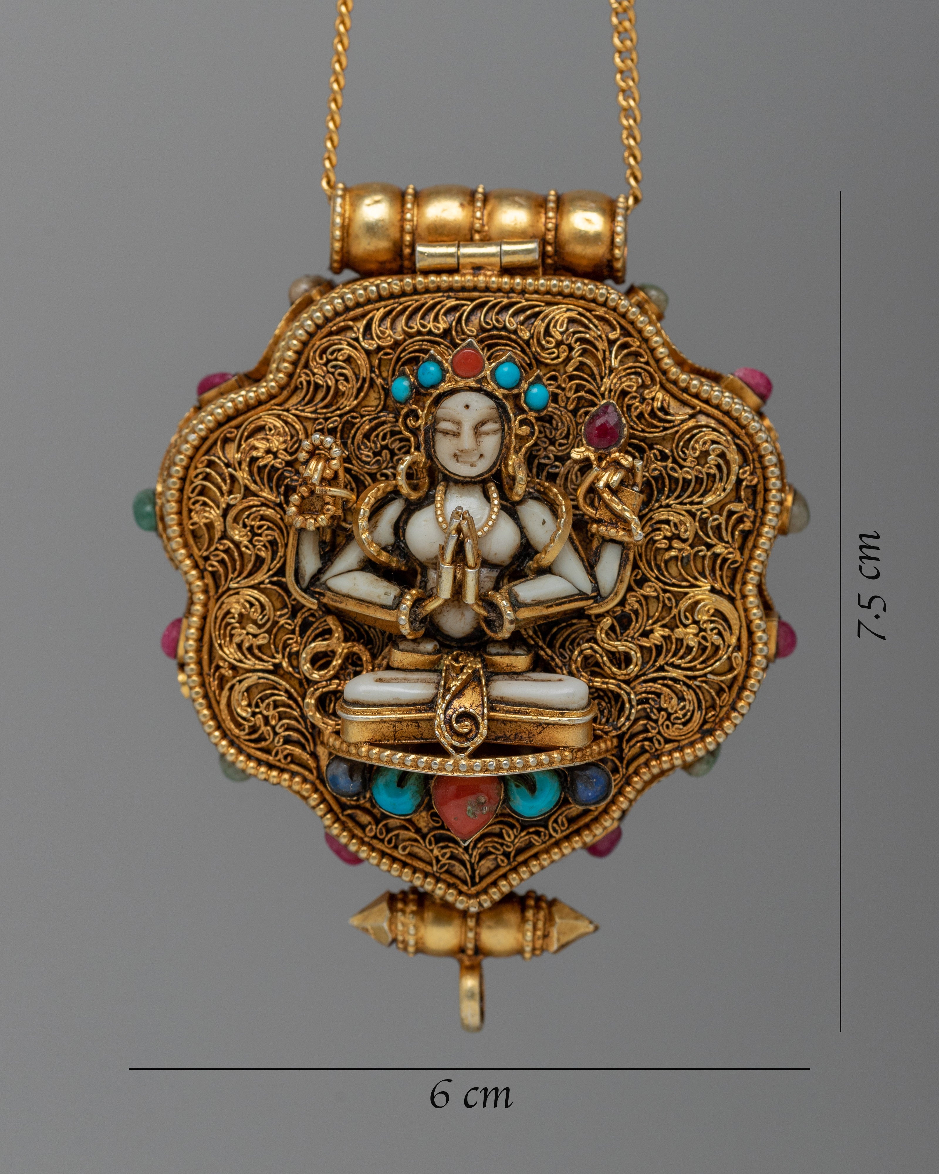 Chenresig Ghau Box Locket | Harnessing Sacred Chants for Spiritual Protection