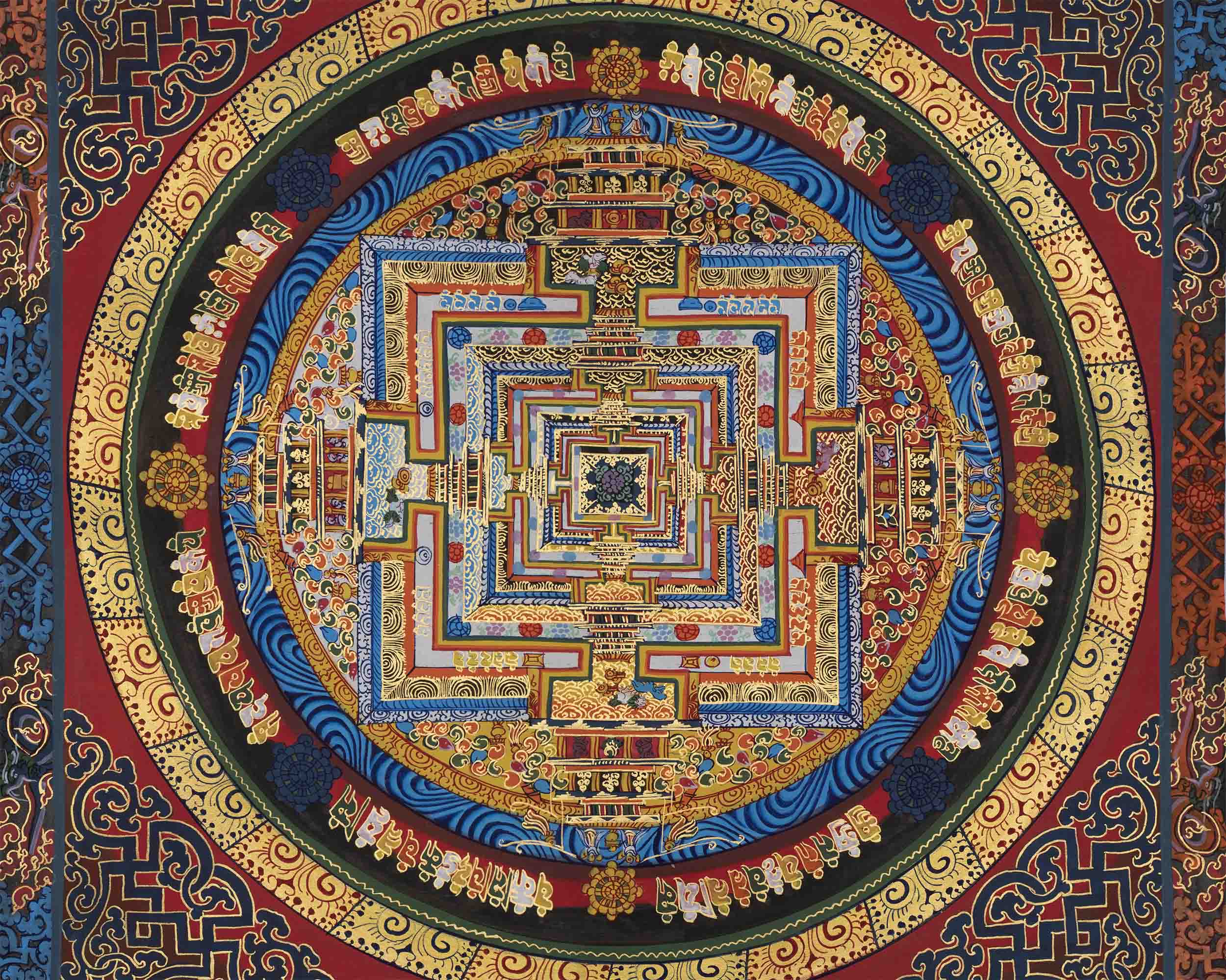Genuine Hand-Painted Kalachakra Mandala | Perfect For Gifts, Yoga, Meditation, and Home Decoration