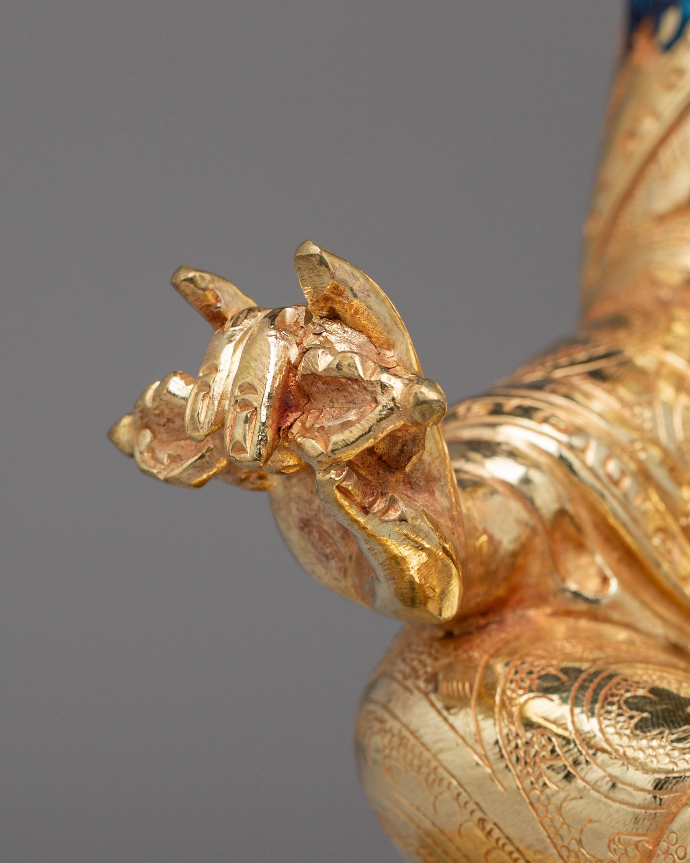 Handcrafted Golden Statue of Buddha Dharma Sangha | Tibetan Buddhism Artwork