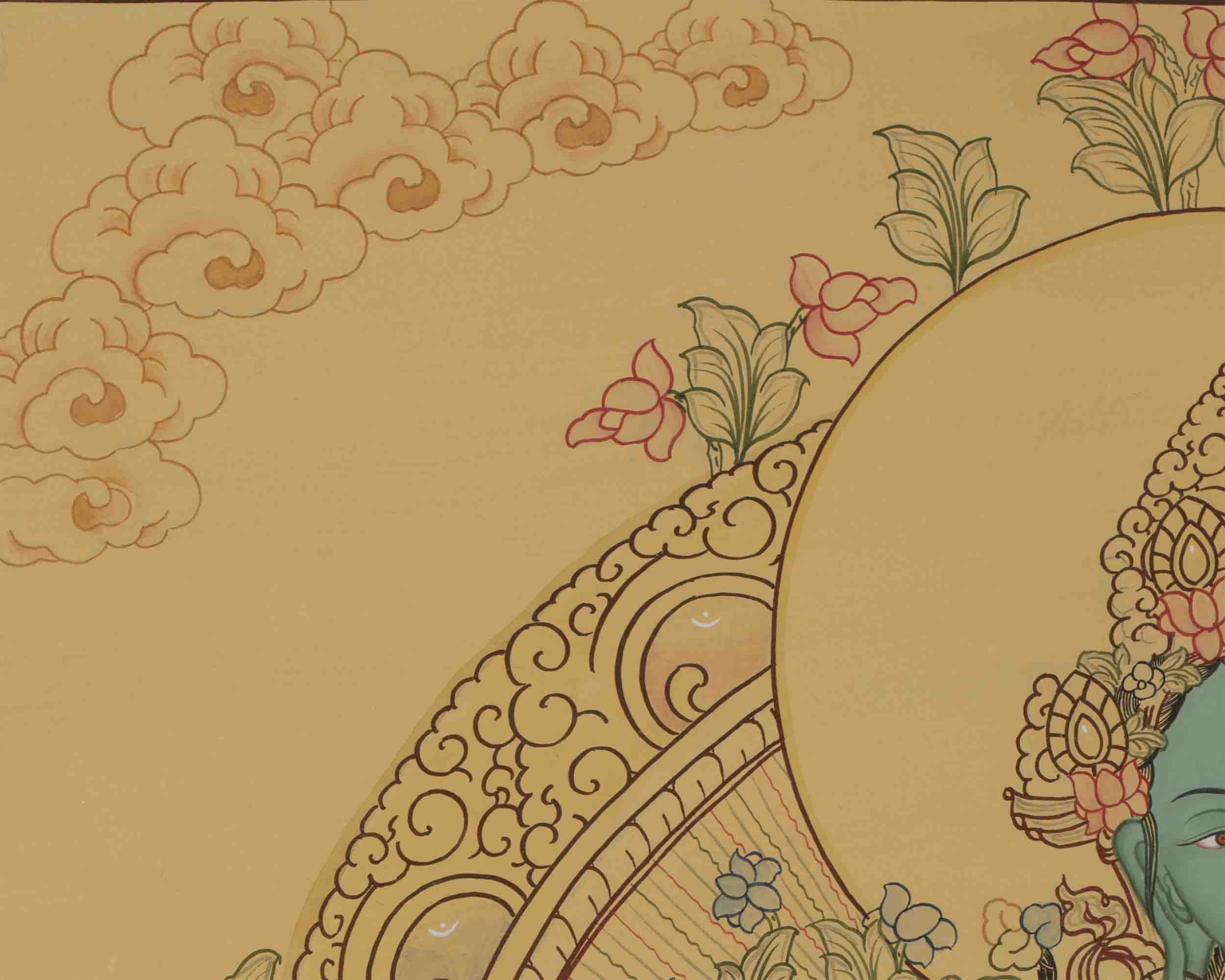 Beautifully Hand-Painted Green Tara | uddhist Traditional Painting