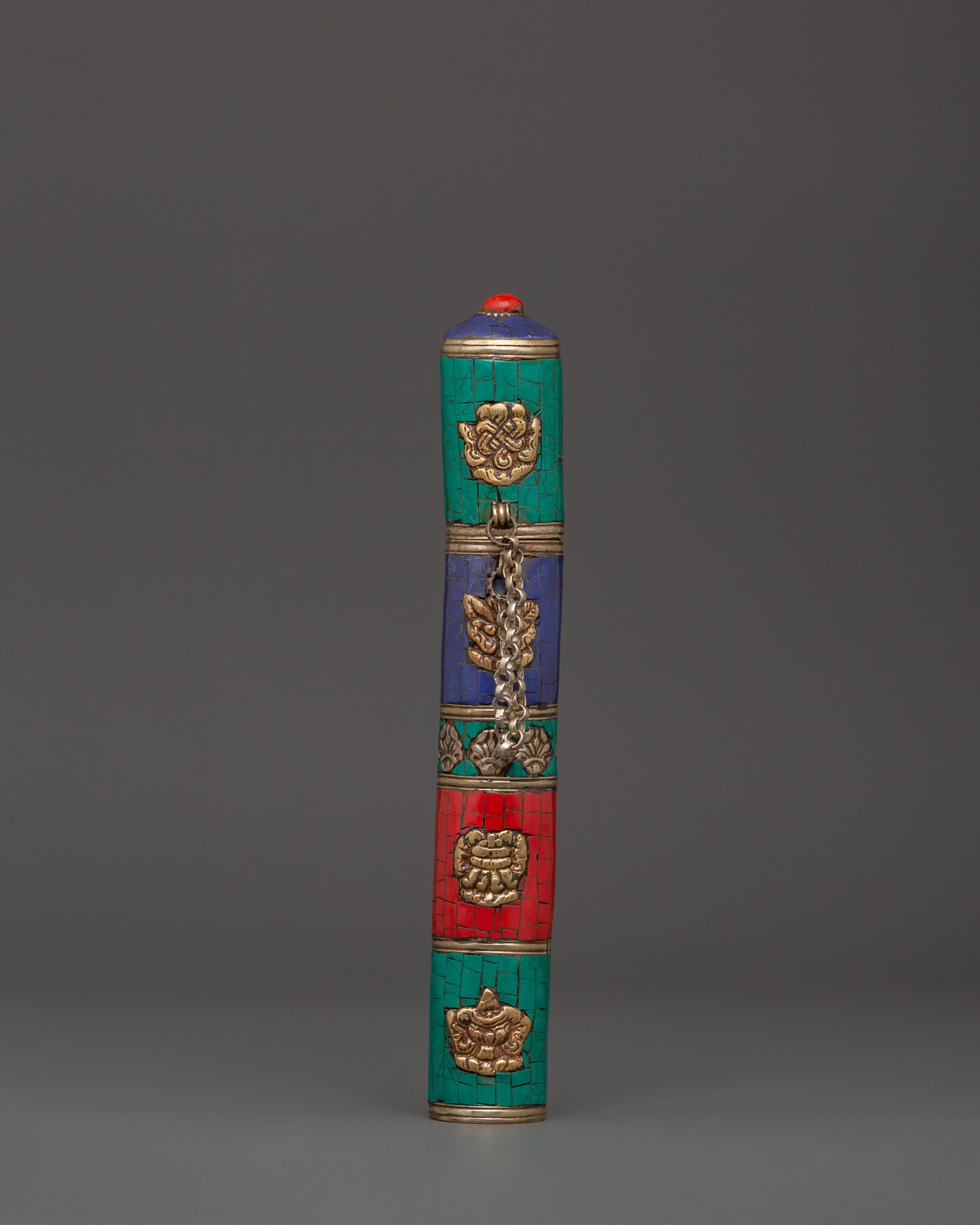 Auspicious Symbol Incense Holder | Tibetan Brass Burner