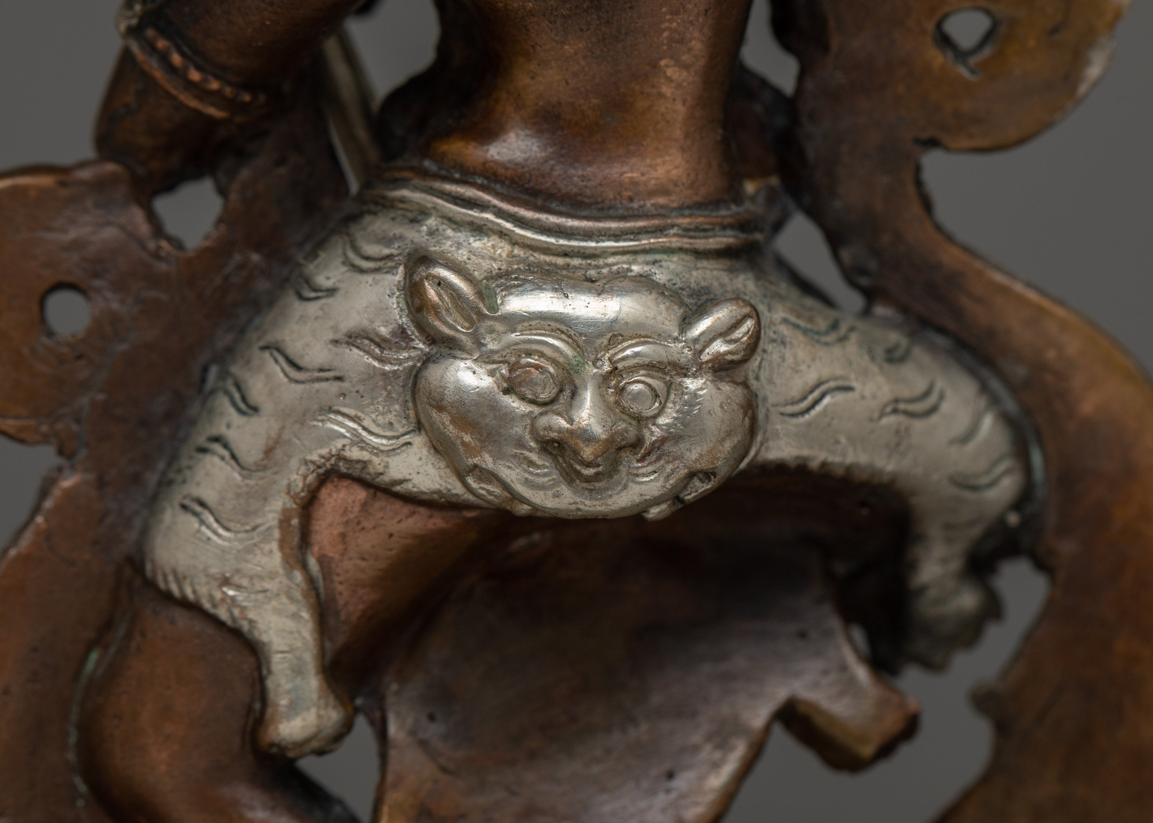 Machine Made Dakini Lion Head Statue | Symbol of Fierce Protection and Power