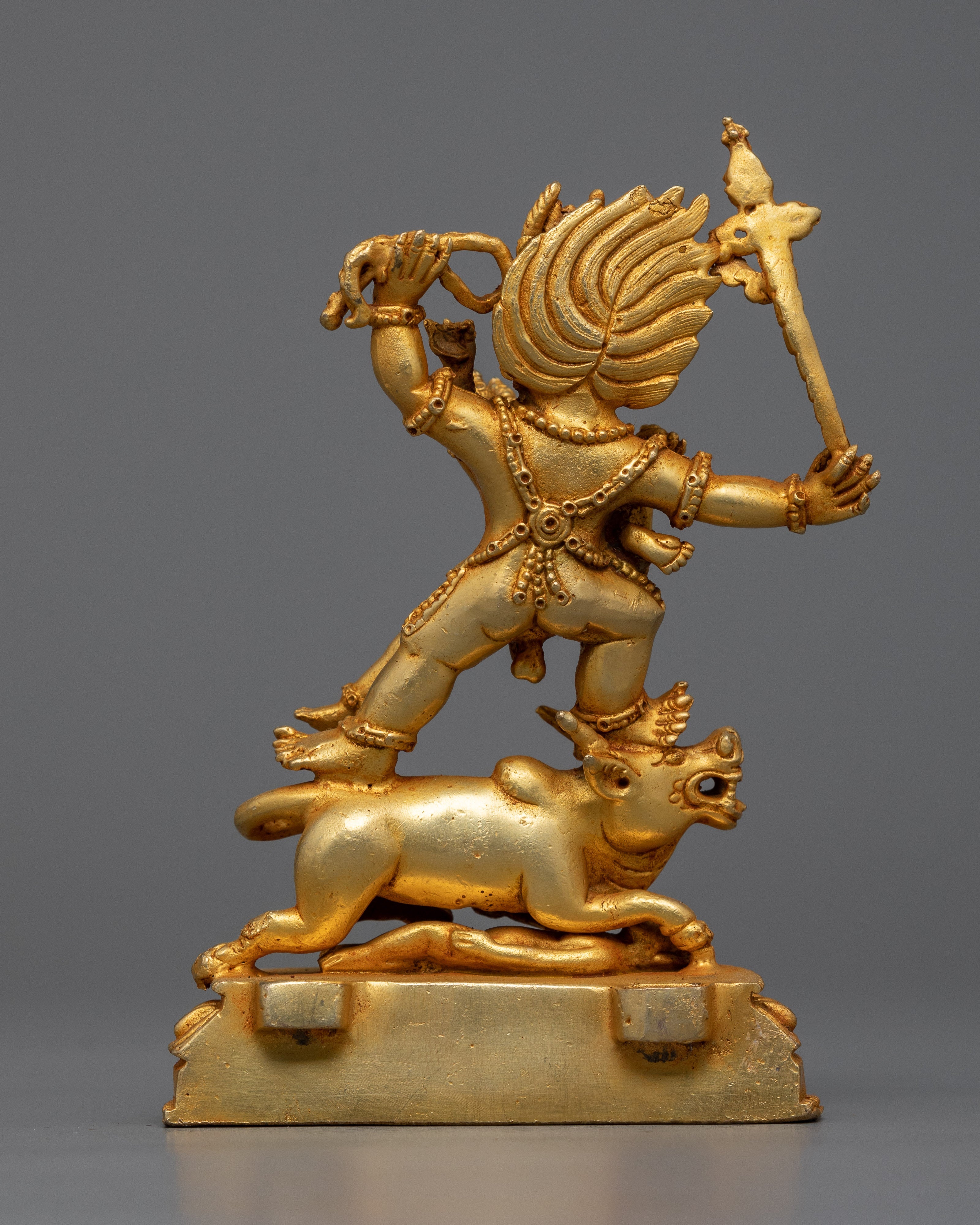 Gold Machine Made Yamantaka Statue | Symbolizing Wisdom and Compassion in Buddhist Tradition