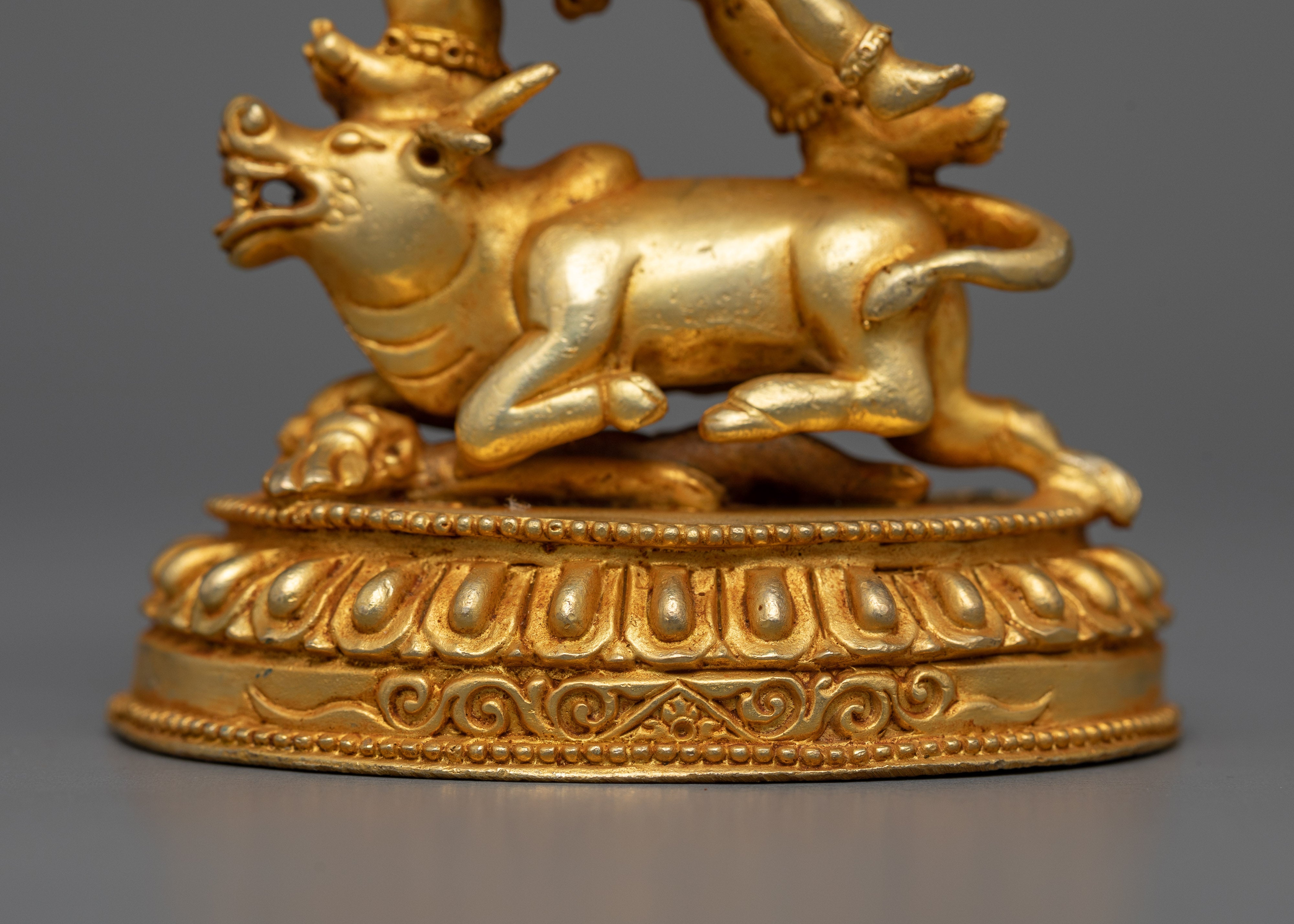 Gold Machine Made Yamantaka Statue | Symbolizing Wisdom and Compassion in Buddhist Tradition