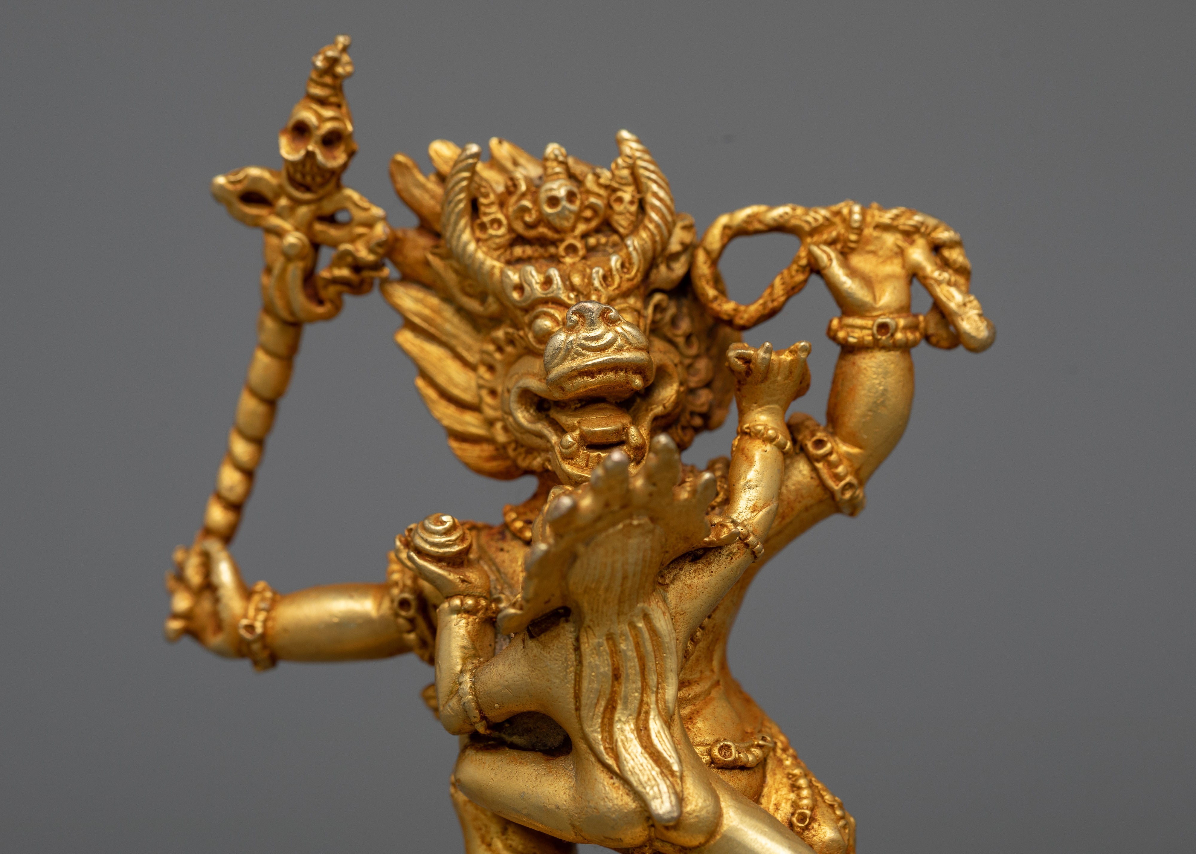 Gold Machine Made Yamantaka Statue | Symbolizing Wisdom and Compassion in Buddhist Tradition