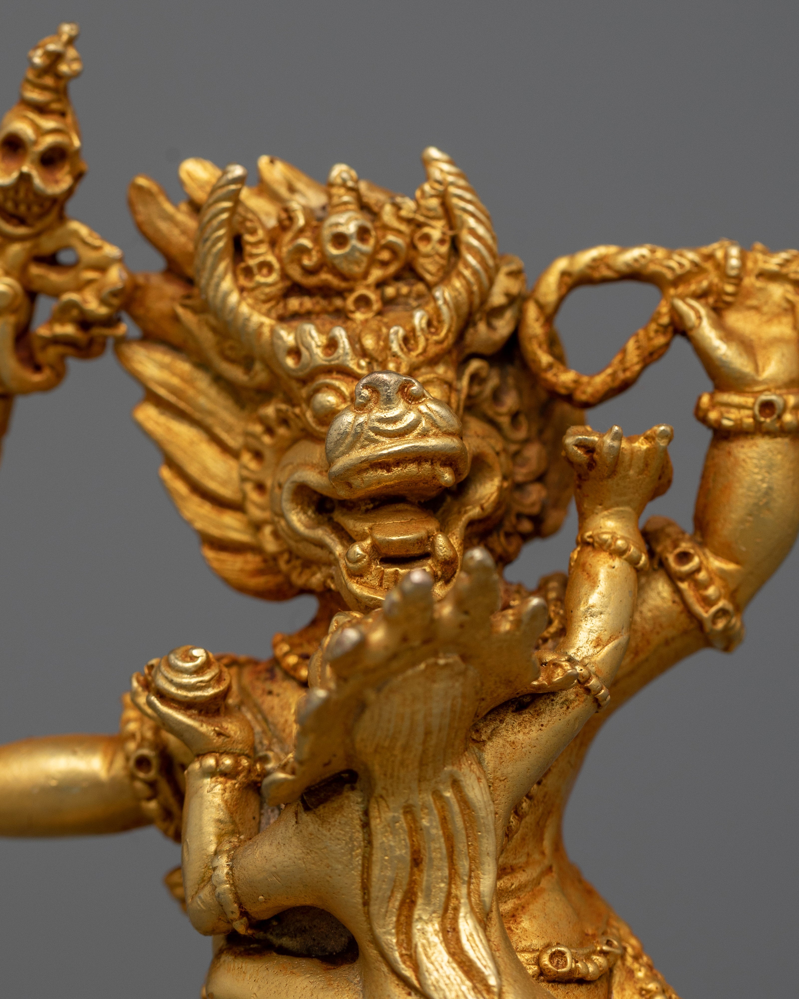 Gold Machine Made Yamantaka Statue | Symbolizing Wisdom and Compassion in Buddhist Tradition