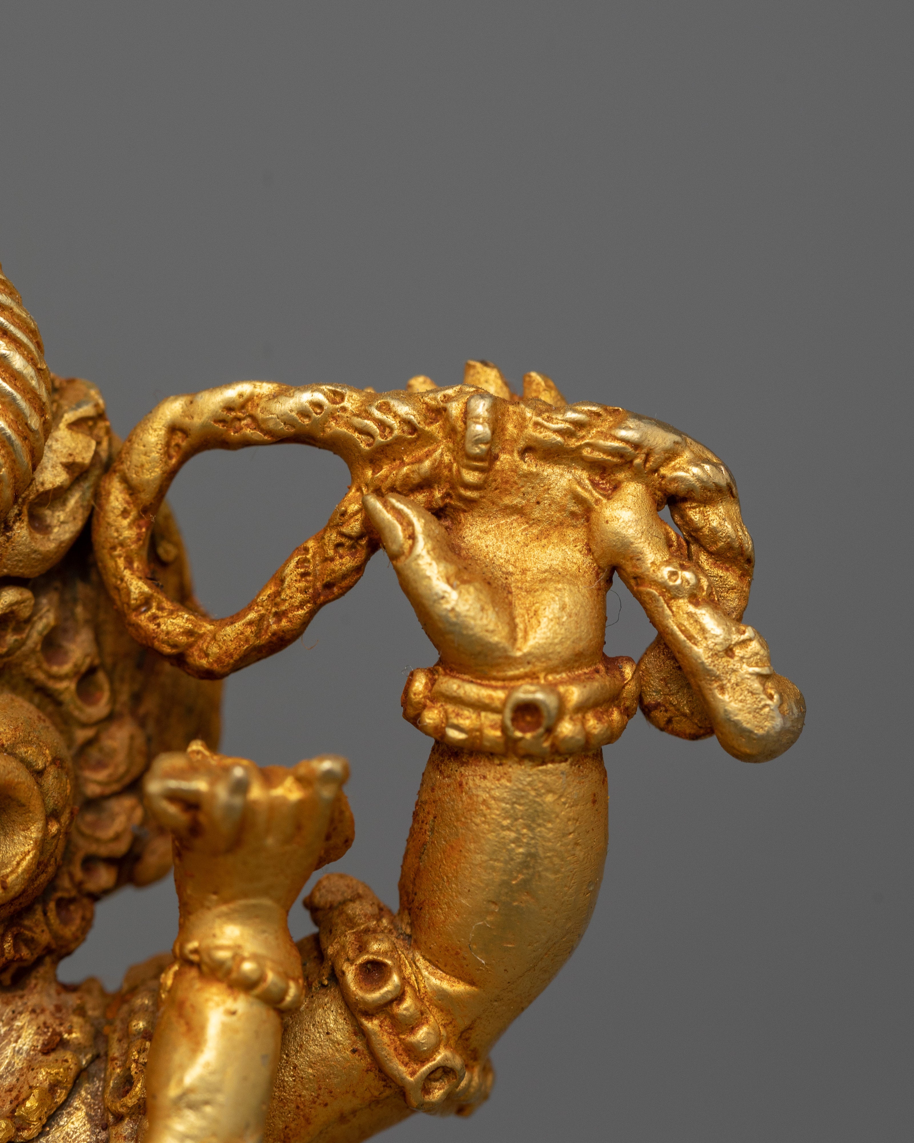 Gold Machine Made Yamantaka Statue | Symbolizing Wisdom and Compassion in Buddhist Tradition