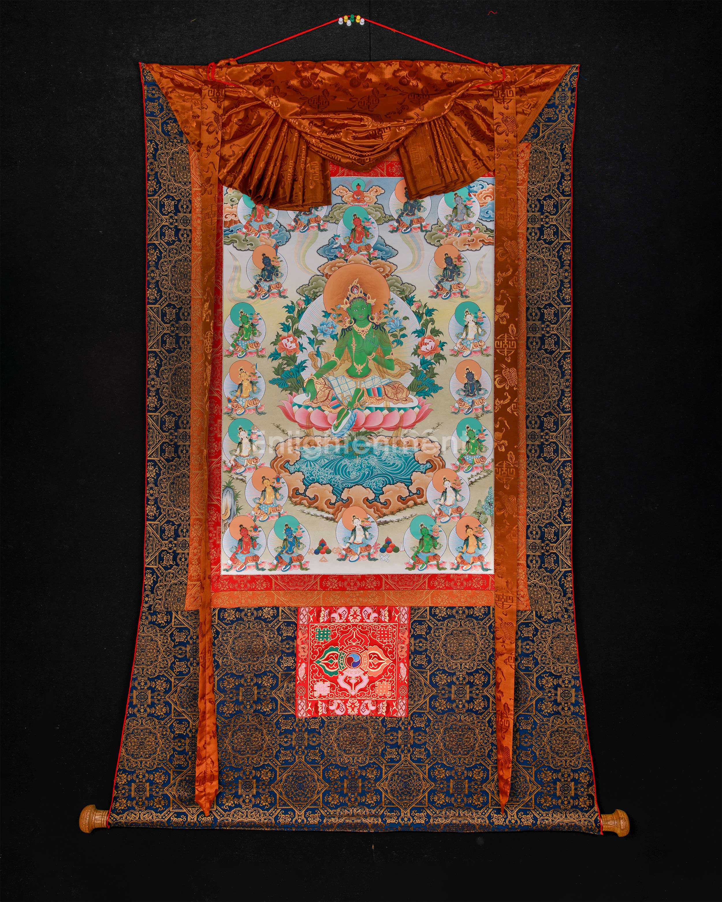 21 Tara Thangka With Beautiful Face and Master Quality Workmanship | Brocade Mounted