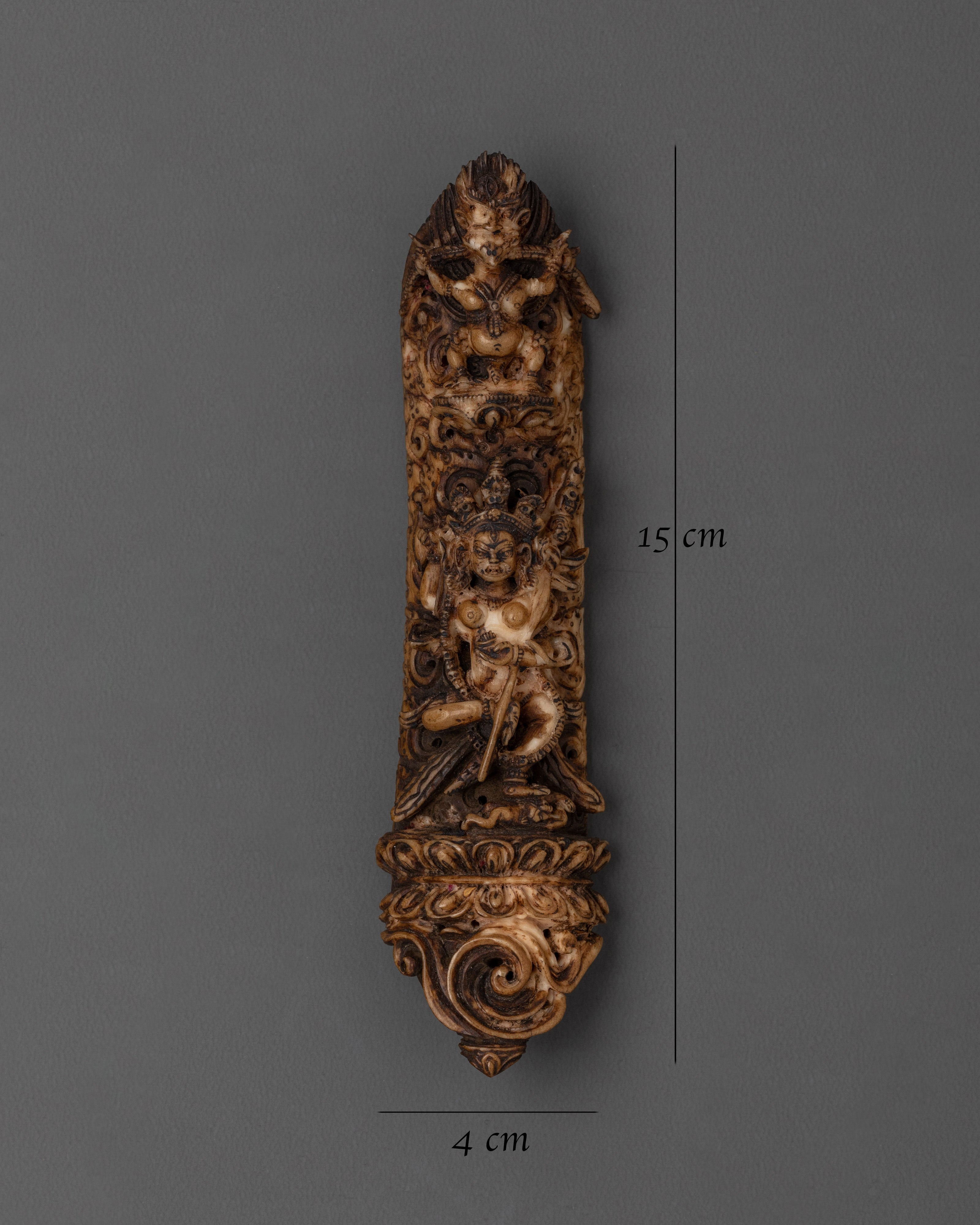 Sacred Bone Carving with Divine Deities | Ethically Sourced Buffalo Bone Art