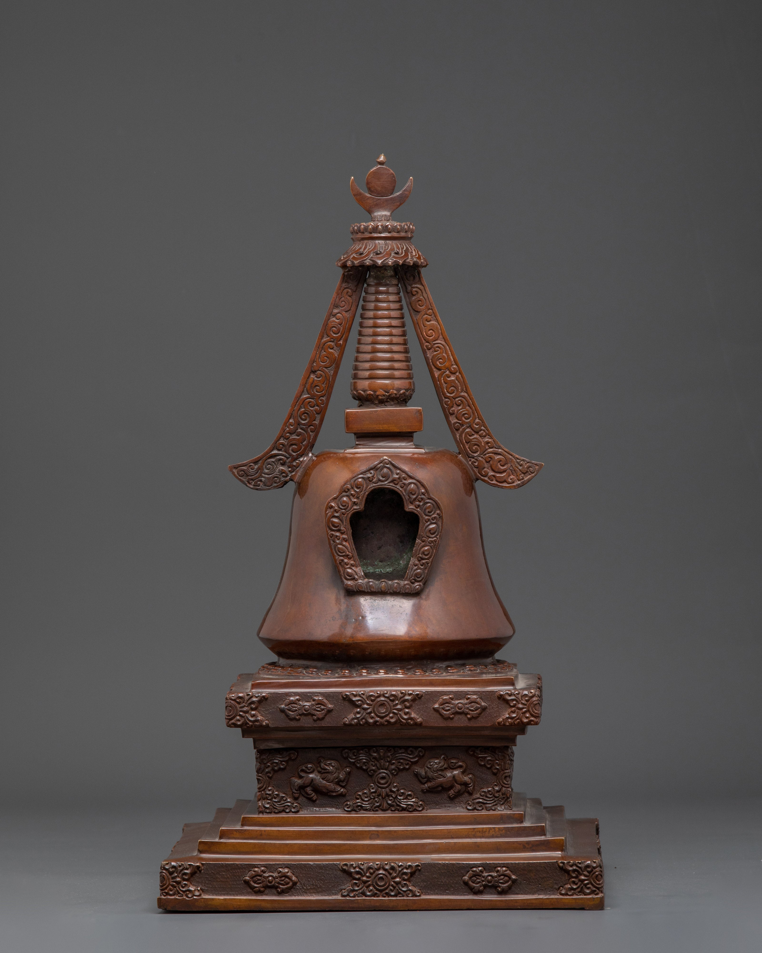 Handcrafted Copper Buddhist Stupa
