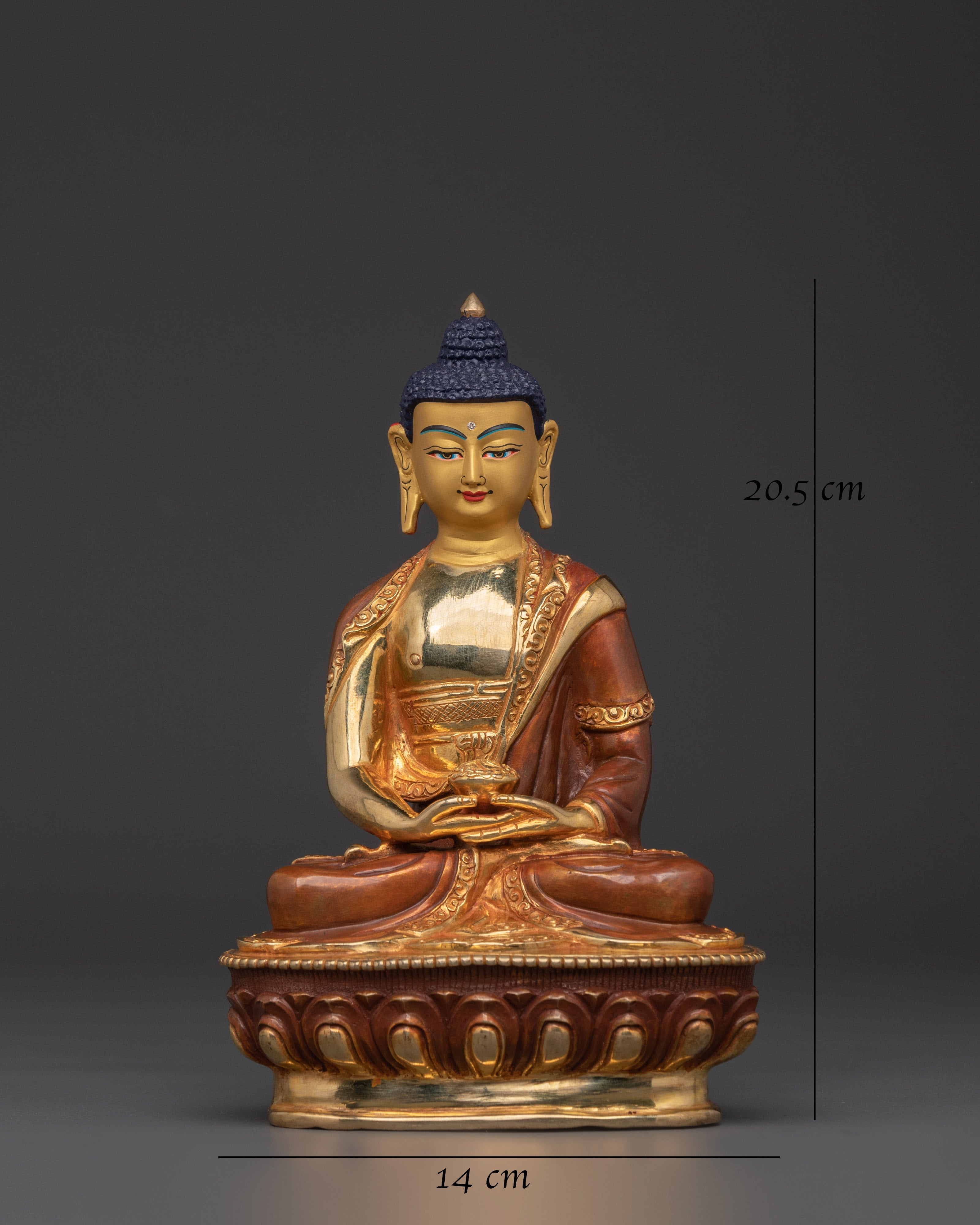 Himalayan Amitabha Buddha Statue | Copper Body with Gold Plating