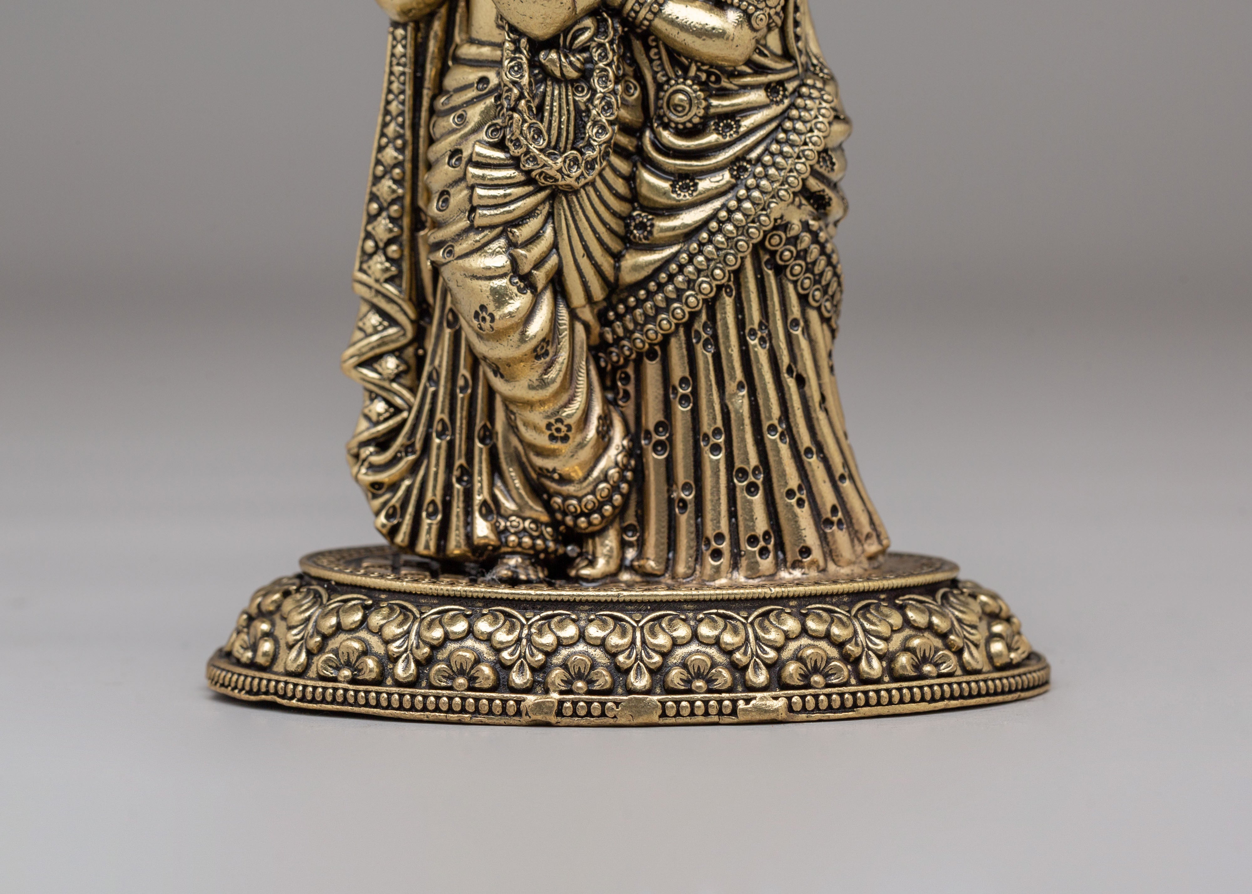 Himalayan Radha Krishna Altar Statue | Handcrafted Brass Statue