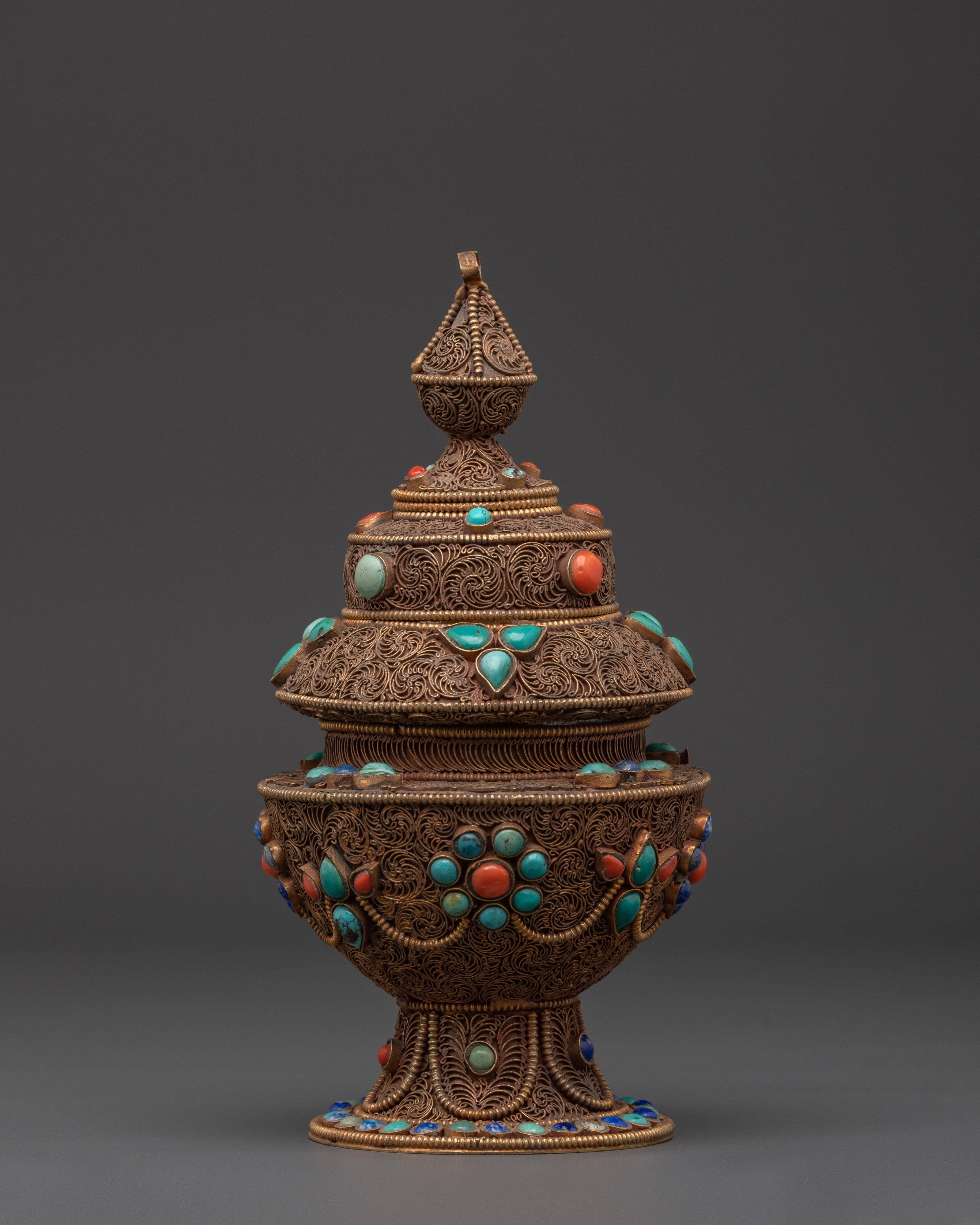 Handcrafted Tibetan Filigree Rice Pot