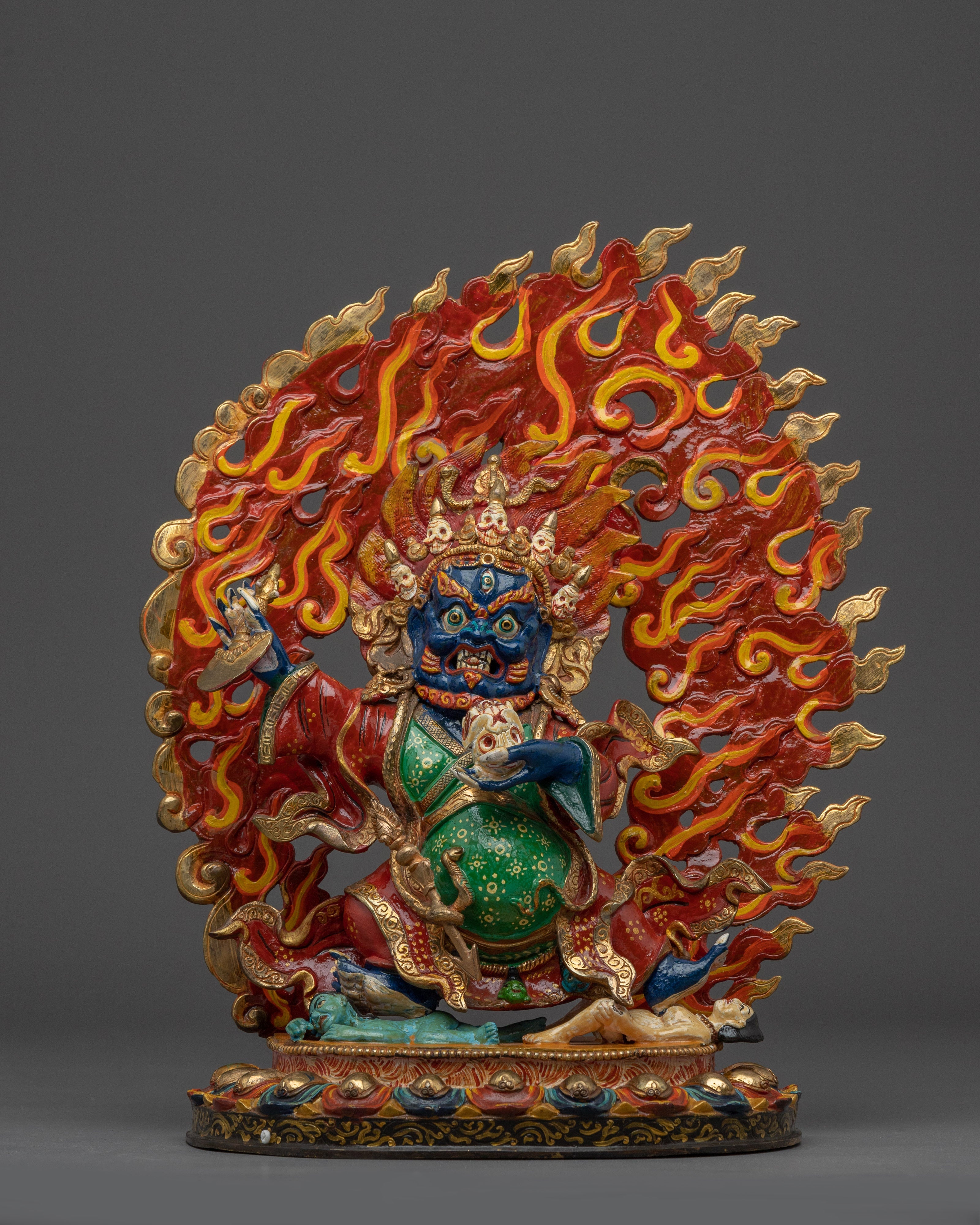 Mahakala Bernakchen Statue in 24K Gold-Gilded