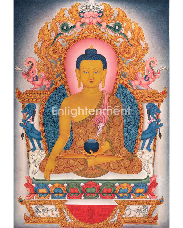 Hand Painted Thangka Of Siddhartha Gautama