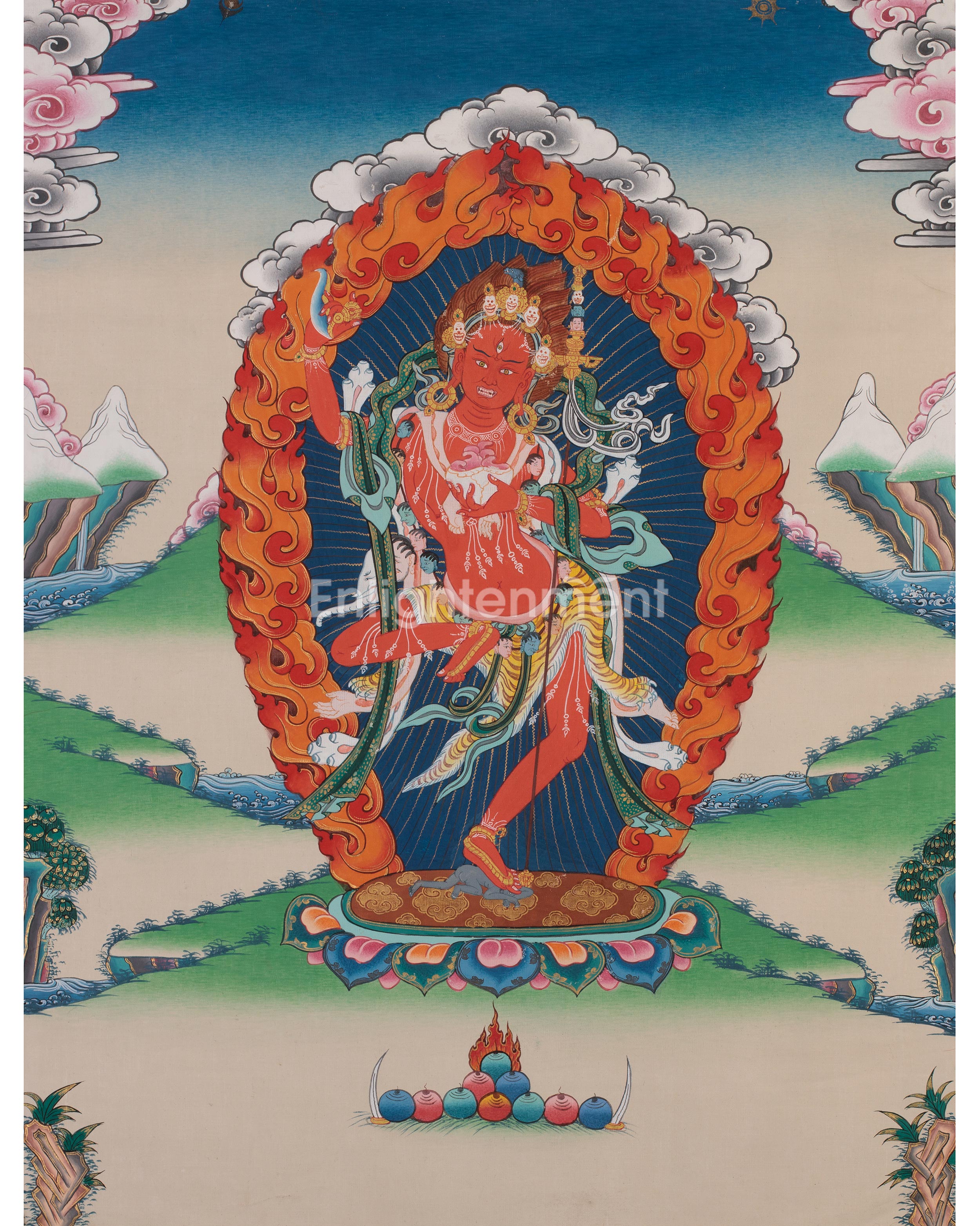 Dorje Phagmo, Dakini Thangka with Broacde | Wisdom and Power