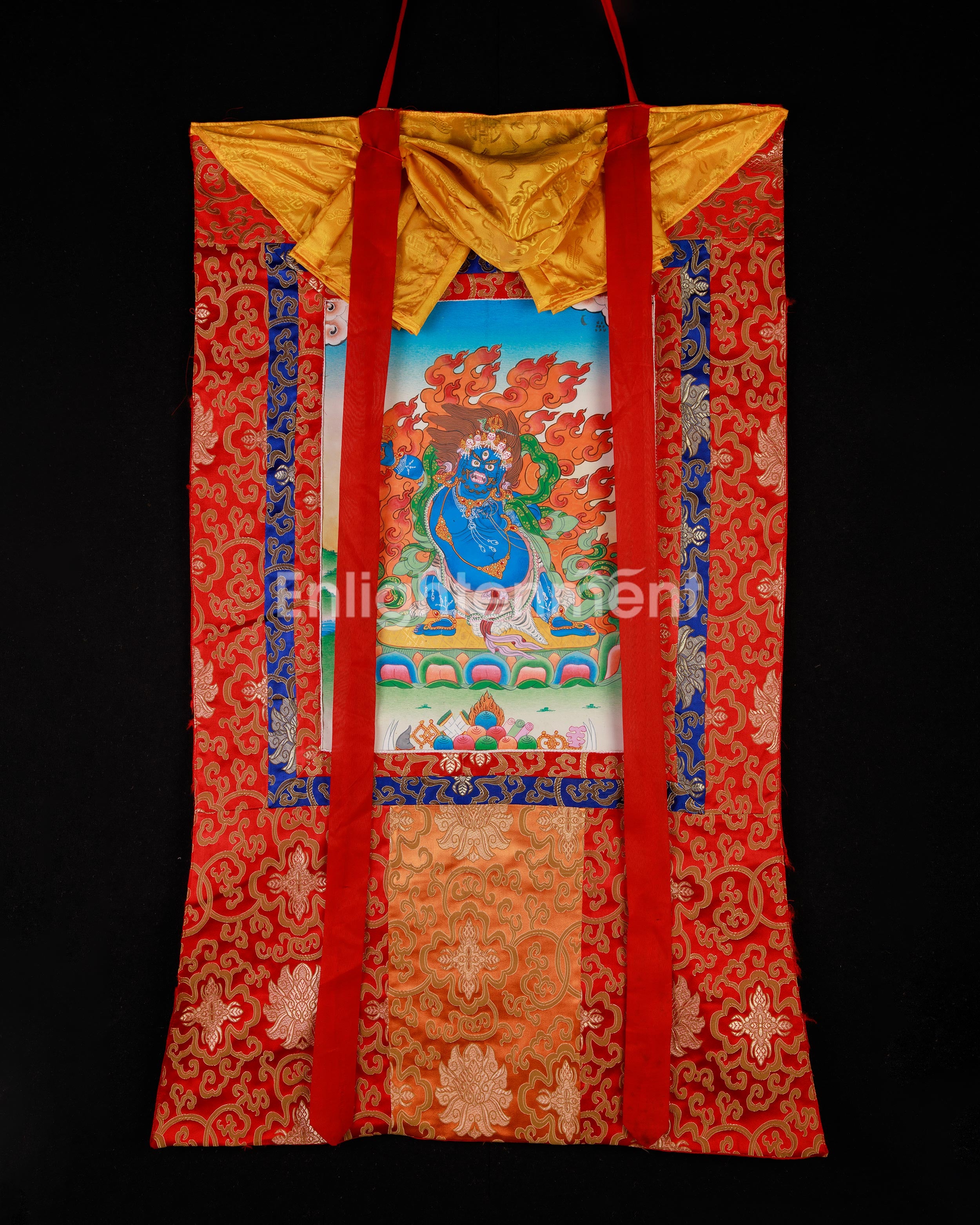 Bodhisattva Vajrapani Thangka | Wrathful Protector Deity Art