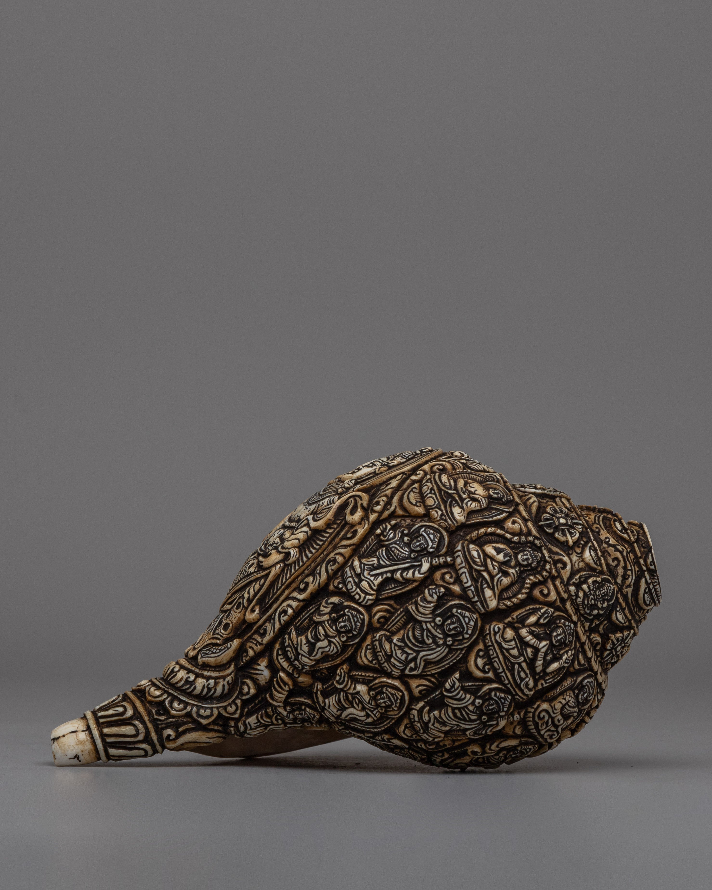 Handcrafted Traditional Tibetan Conch Shell | Sacred Buddhist Sankha