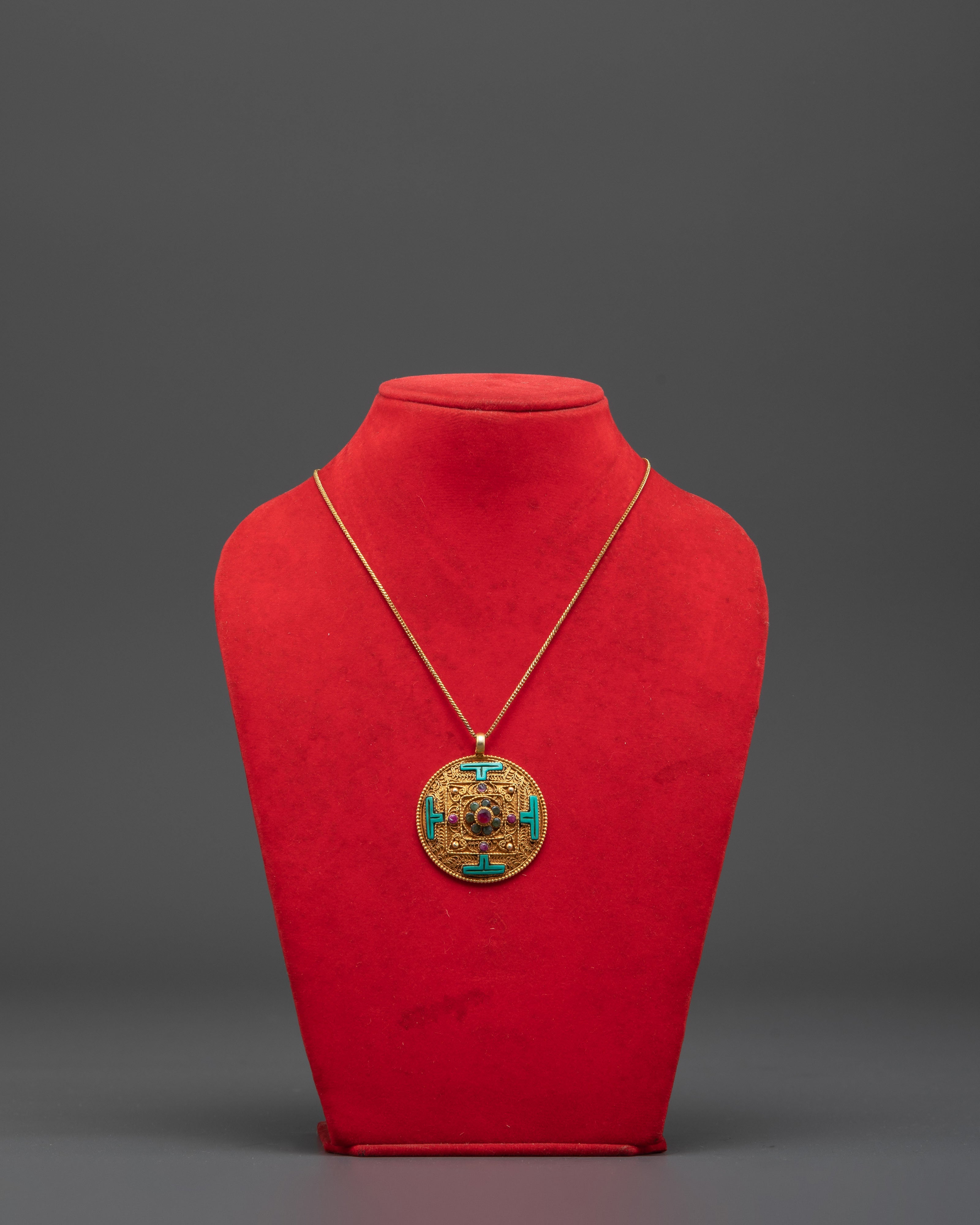 Gold Plated Locket With Ruby