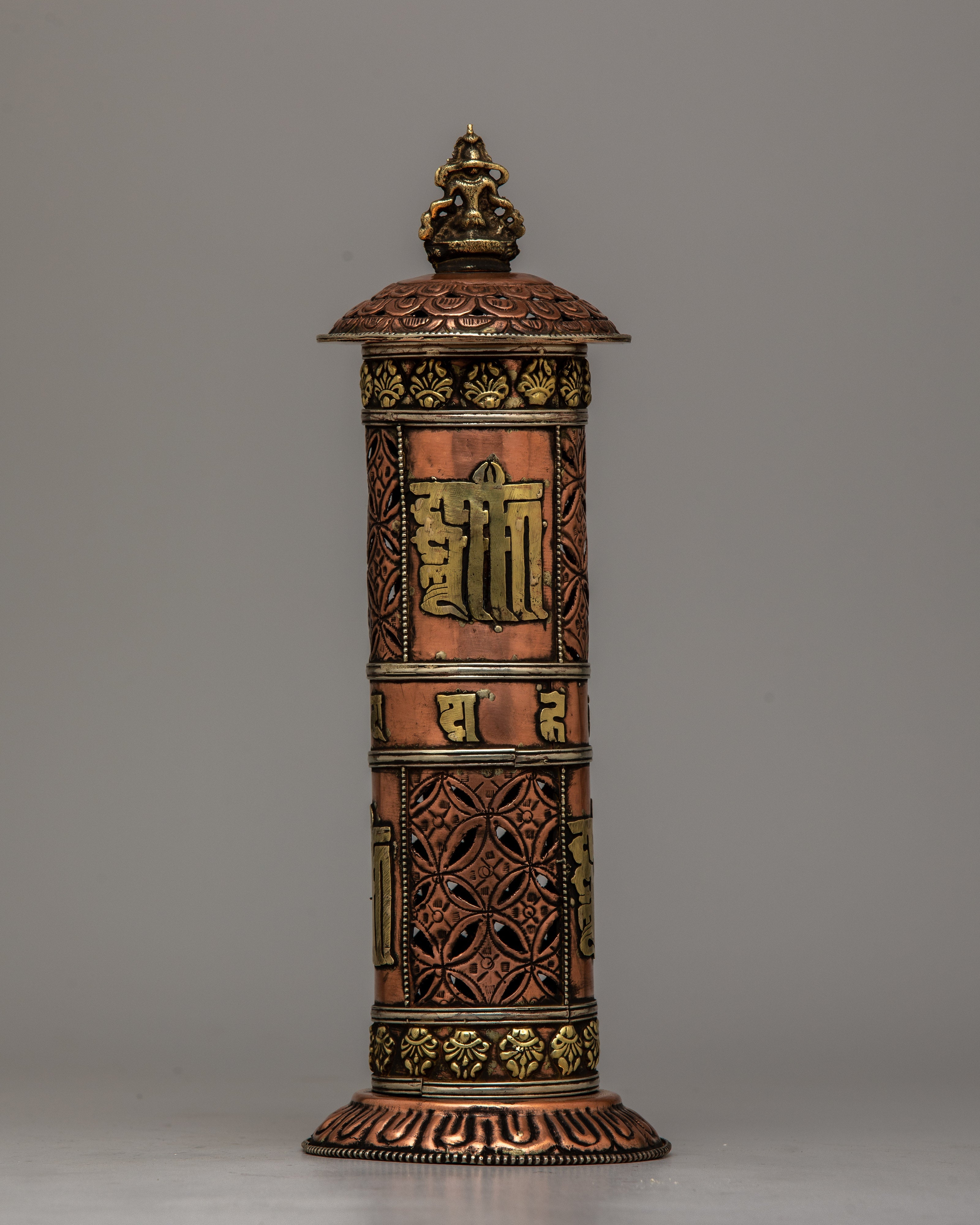 Vertical Copper Incense Burner | Elegant and Functional Décor for Aromatic Spiritual Practices