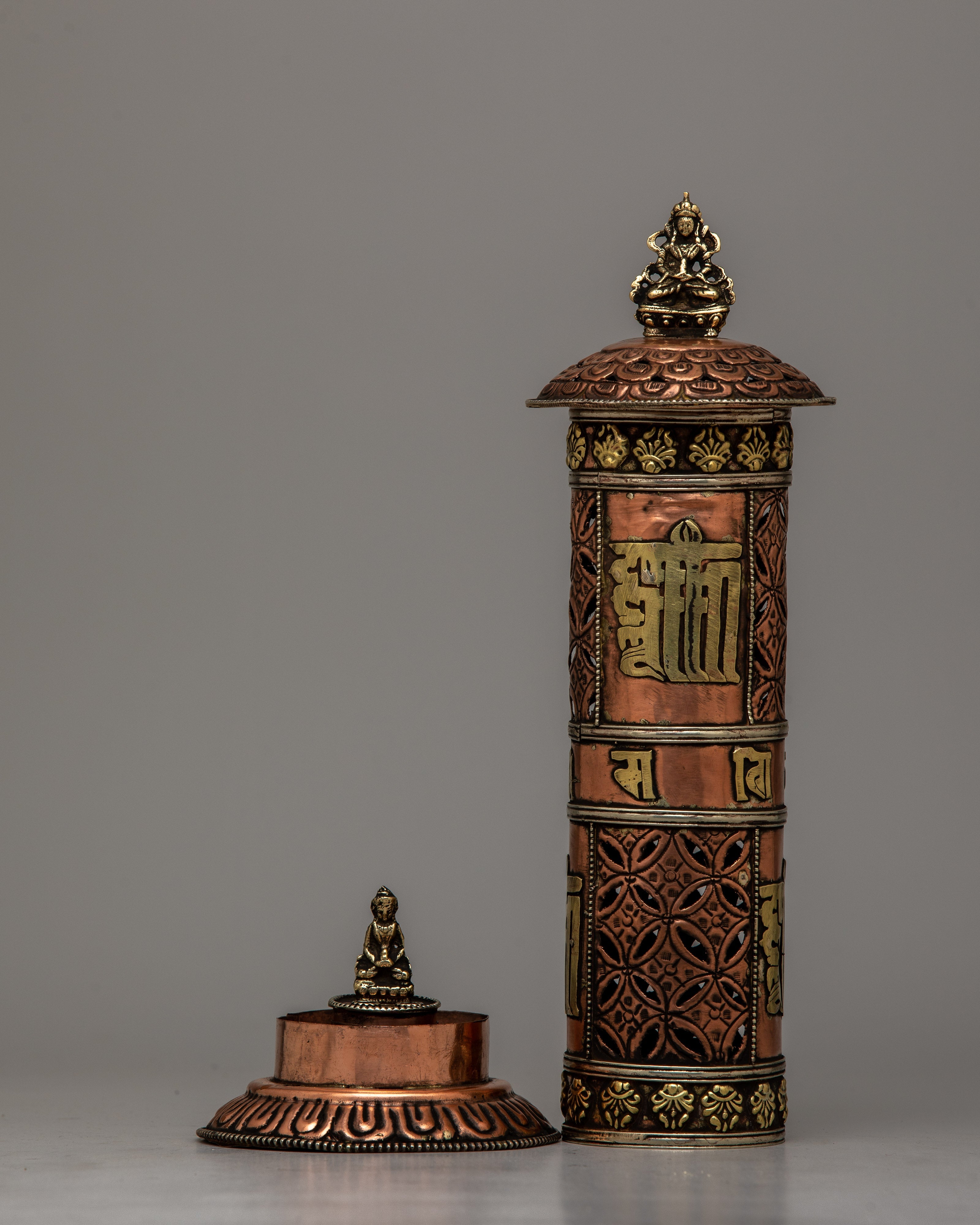Vertical Copper Incense Burner | Elegant and Functional Décor for Aromatic Spiritual Practices