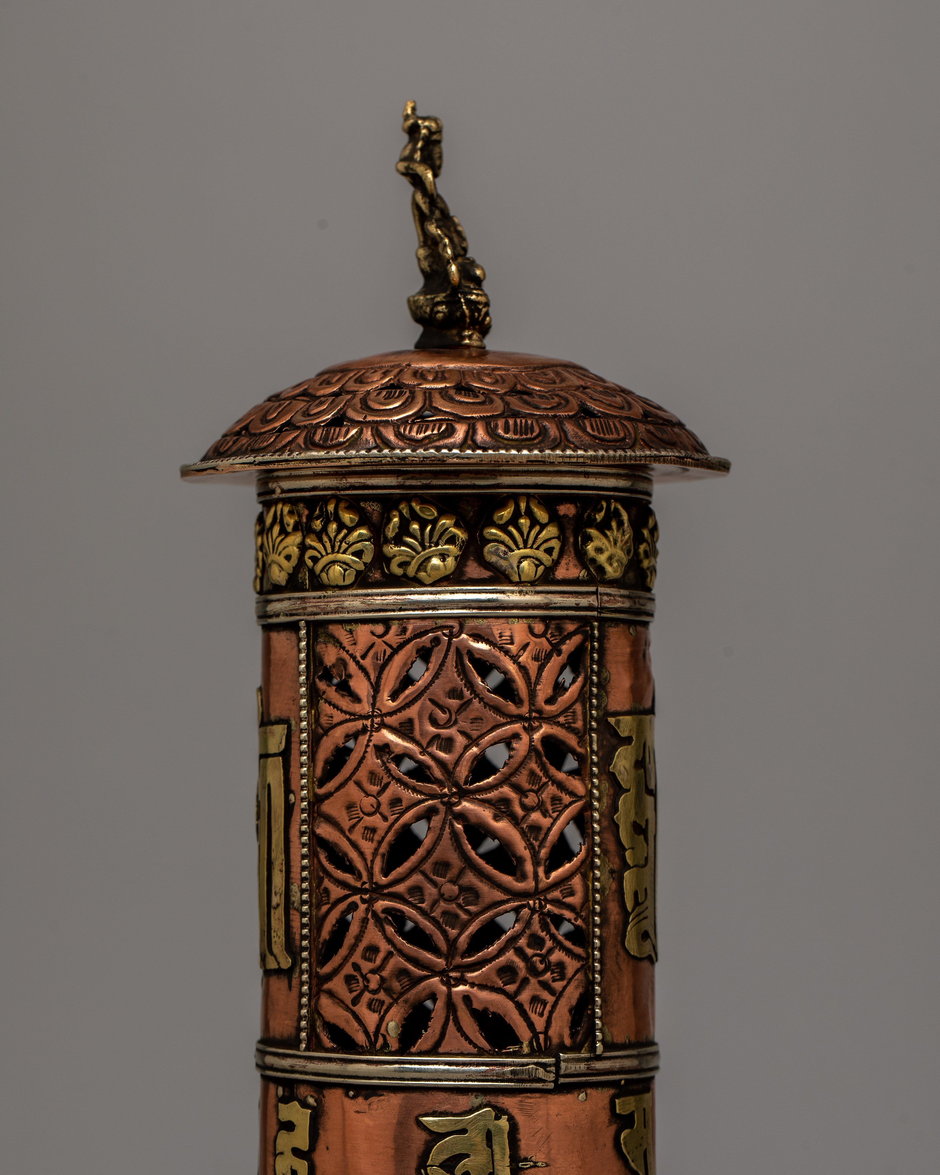 Vertical Copper Incense Burner | Elegant and Functional Décor for Aromatic Spiritual Practices