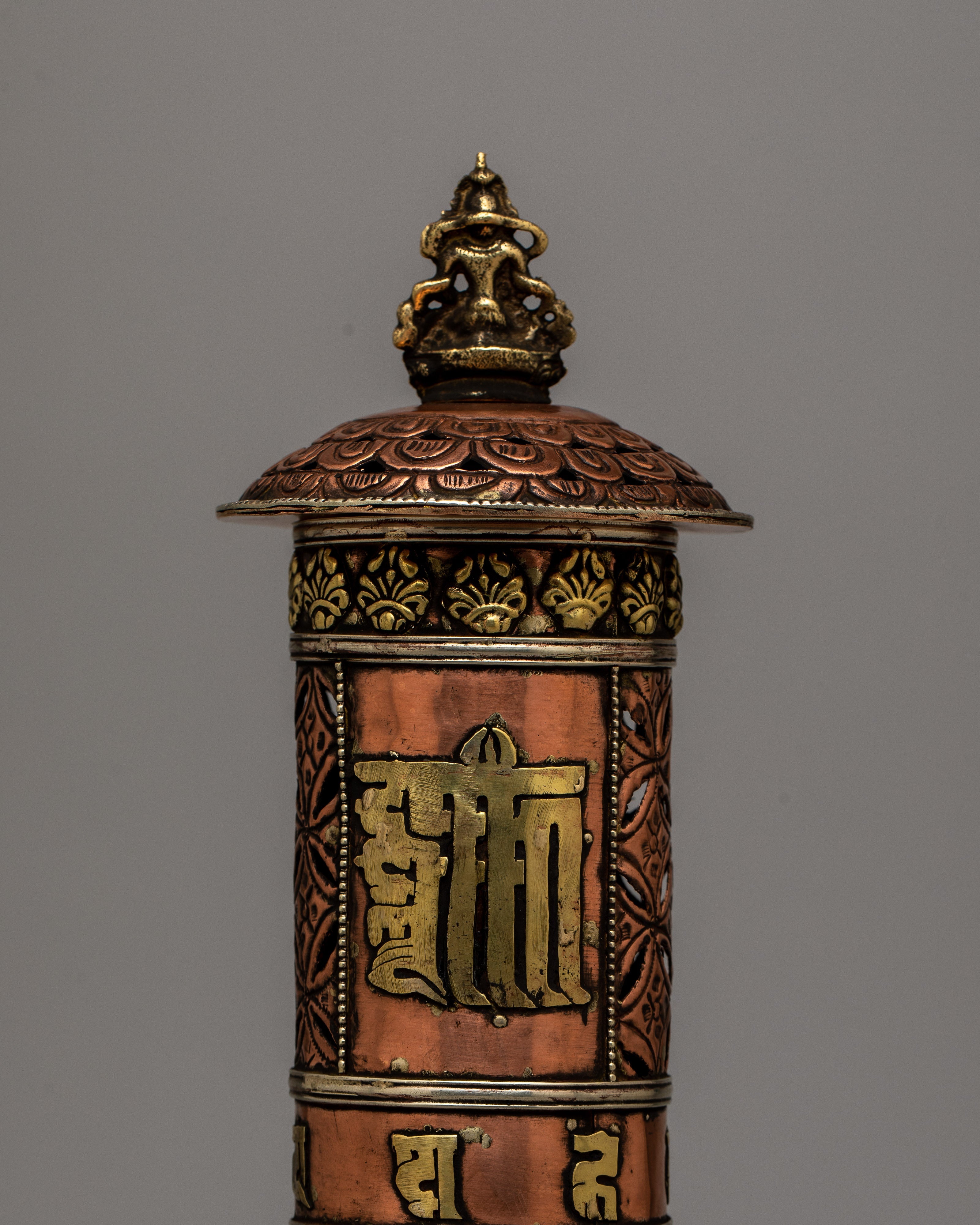 Vertical Copper Incense Burner | Elegant and Functional Décor for Aromatic Spiritual Practices
