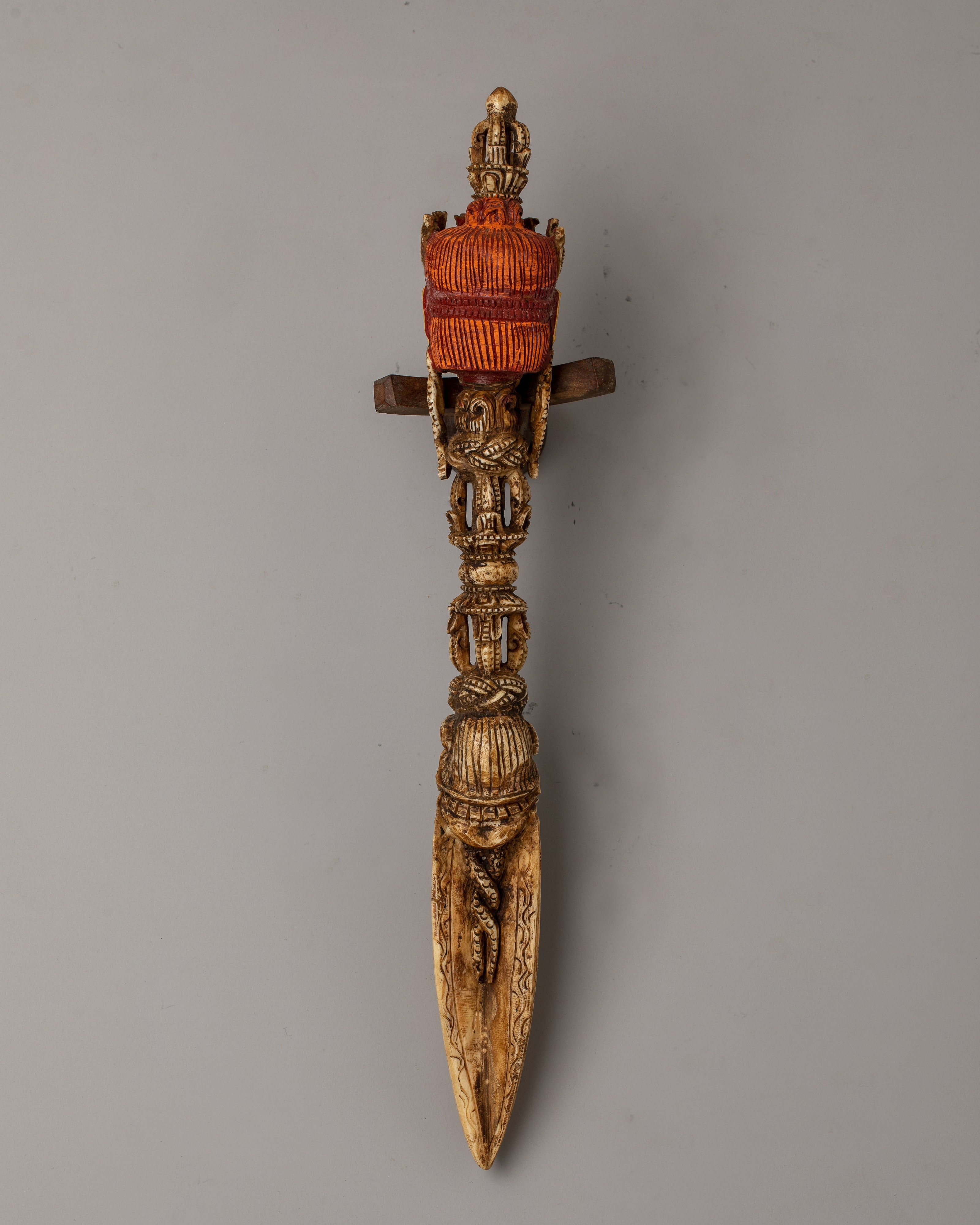 Ethically Sourced Bone Phurba | Sacred Ritual Tool with Spiritual Significance