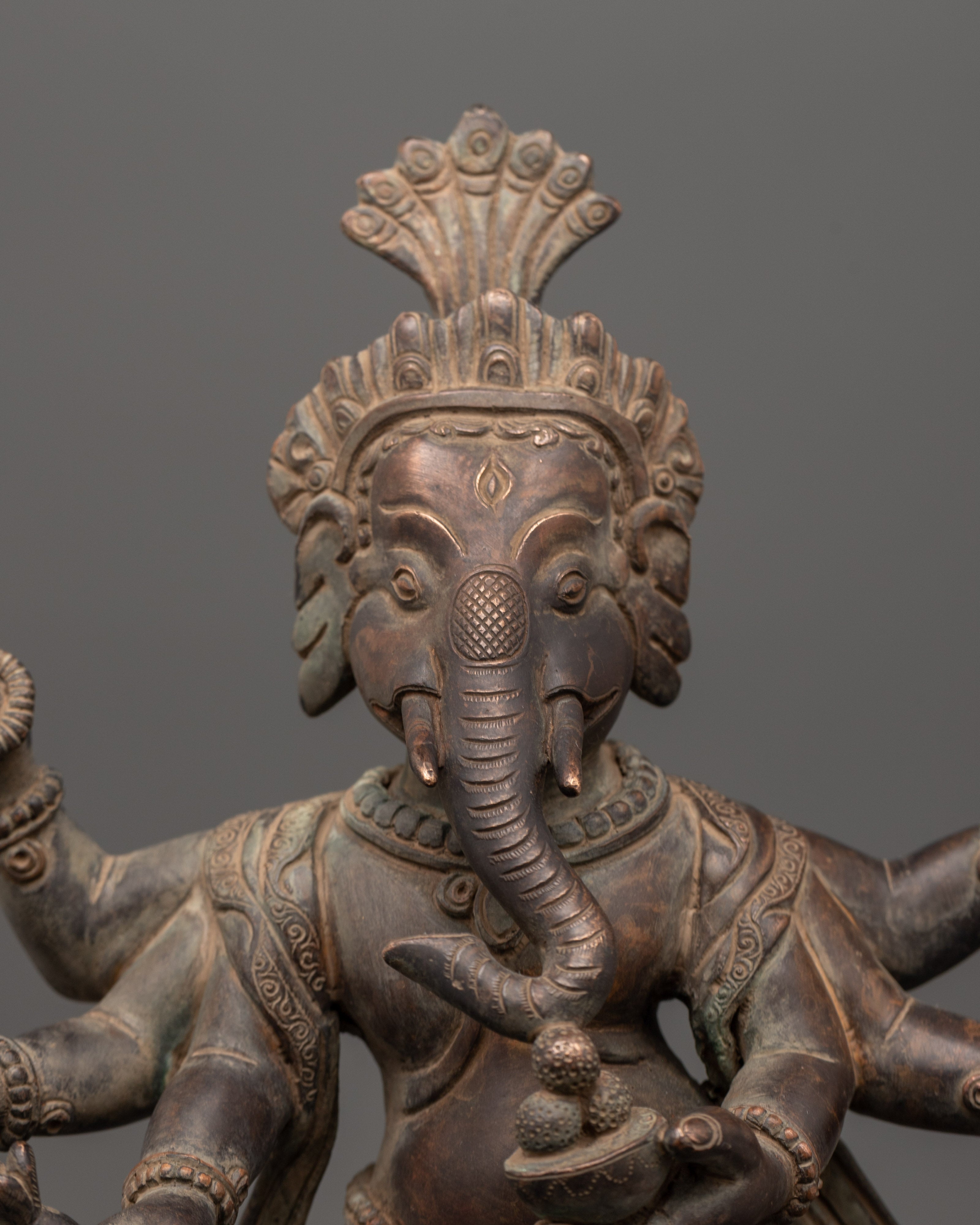 Handcrafted Six-Armed Ganesh Statue | Divine Symbol of Prosperity