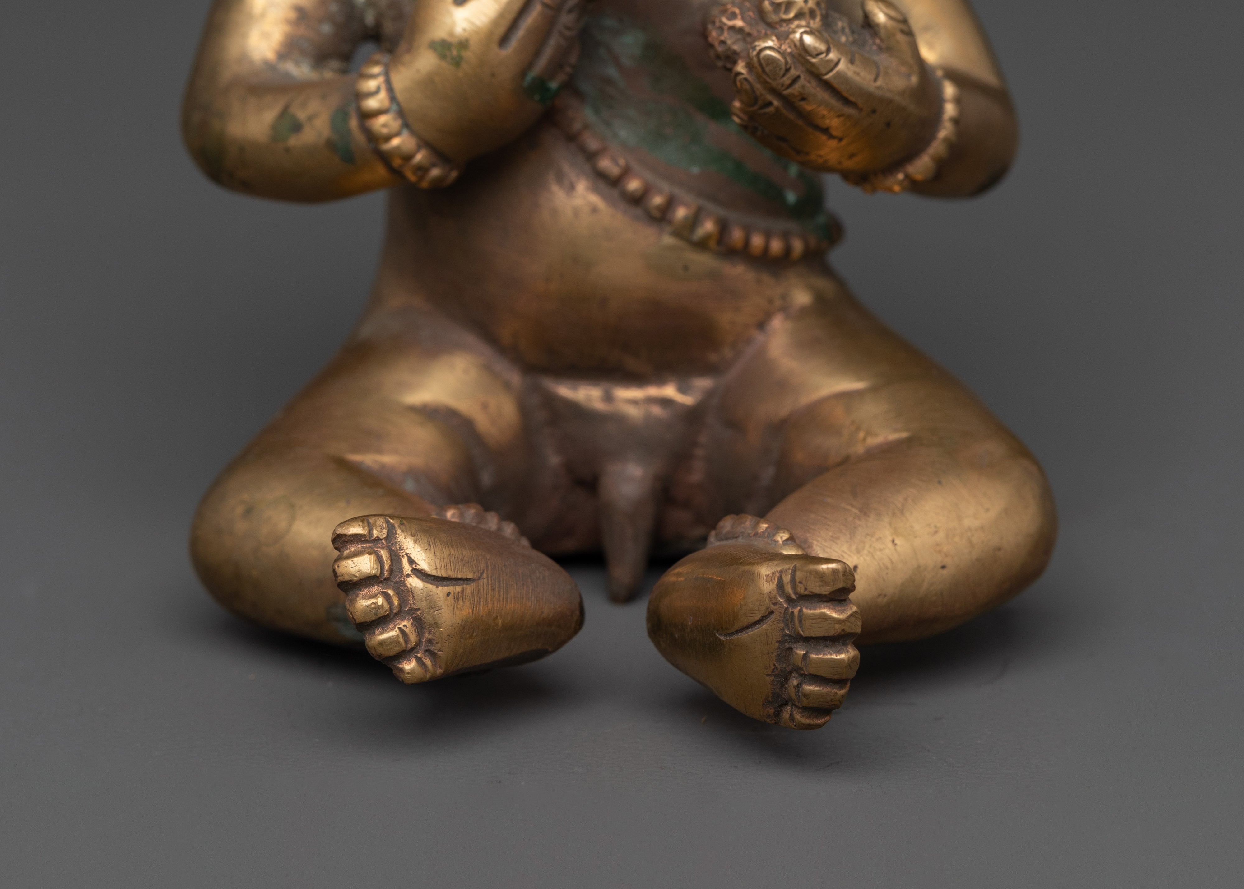 God of wisdom Ganesh figurine | 13cm, Brass Body