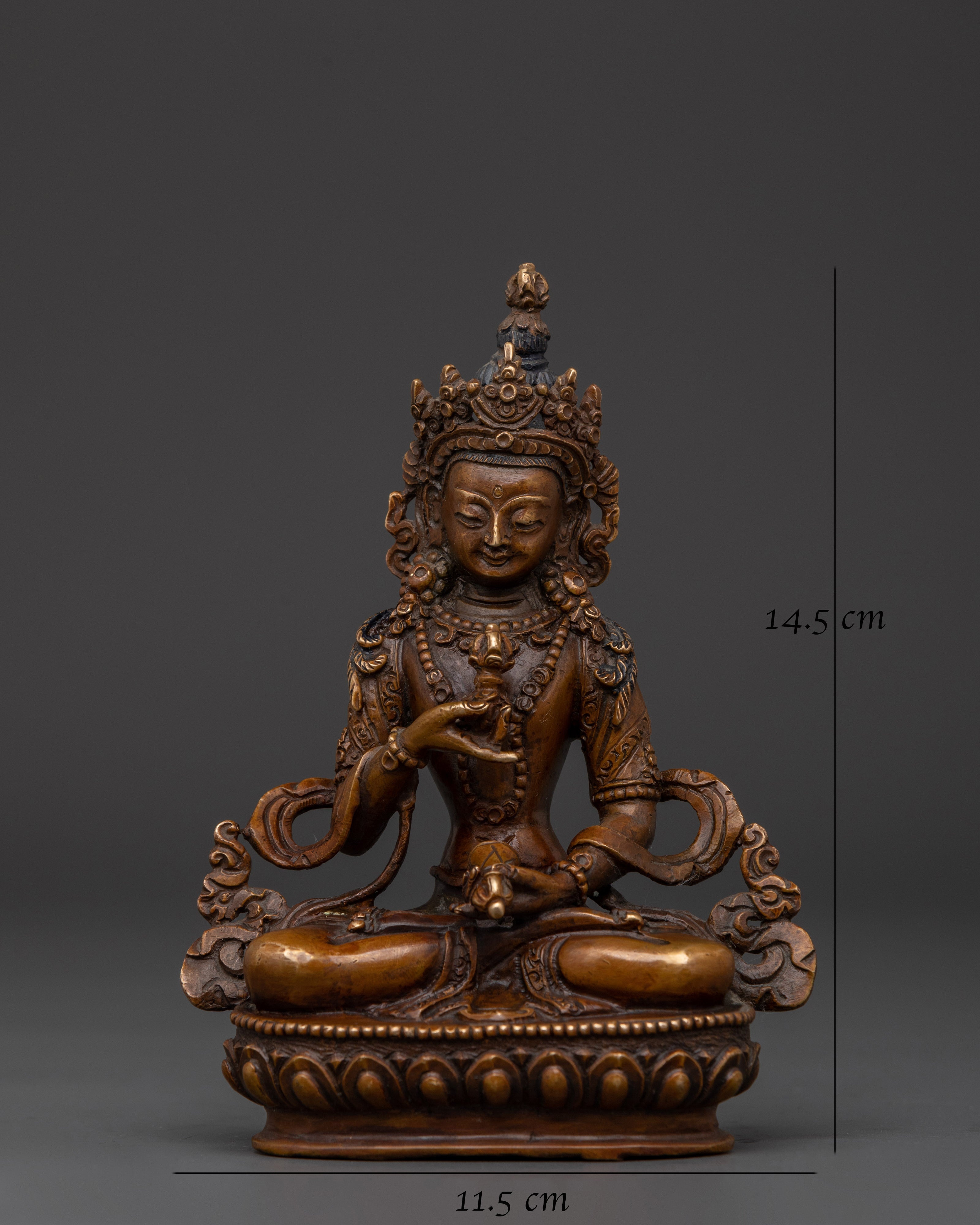 14.5cm Oxidized Copper Vajrasattva Statue | For Meditation & Spiritual Cleansing