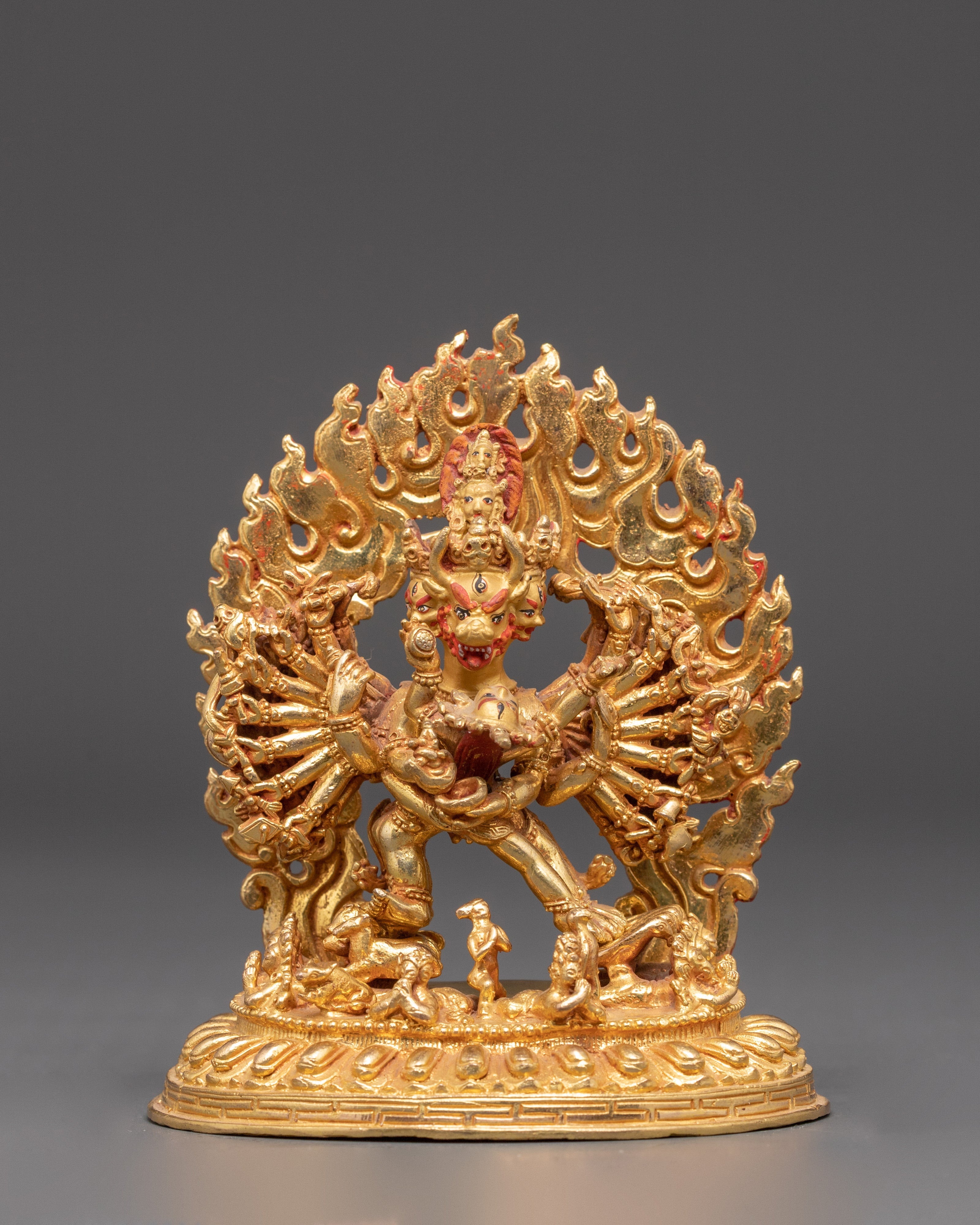 Yamantaka Gold Plated Statue