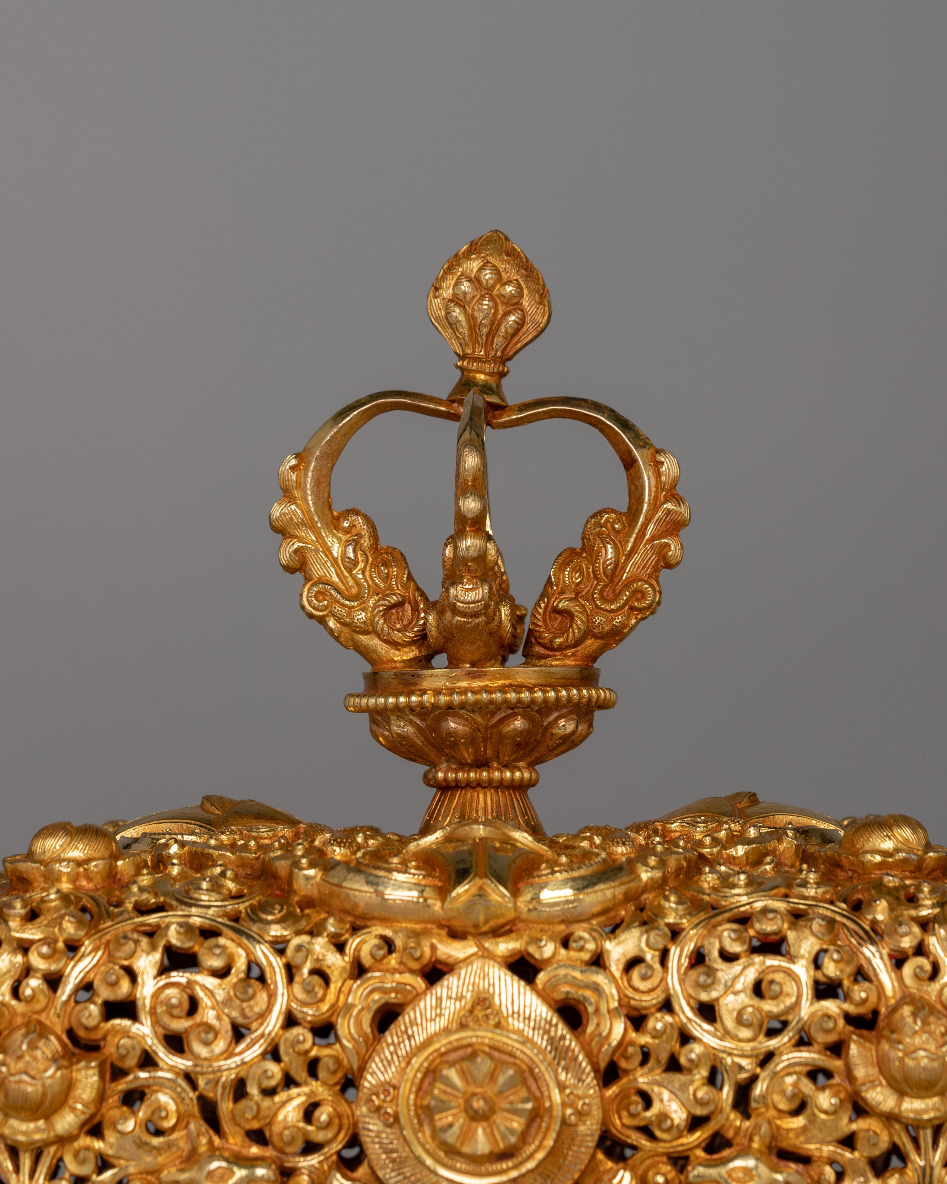 Gold-Plated Copper Incense Burner | A Masterpiece of Buddhist Ritual Decor